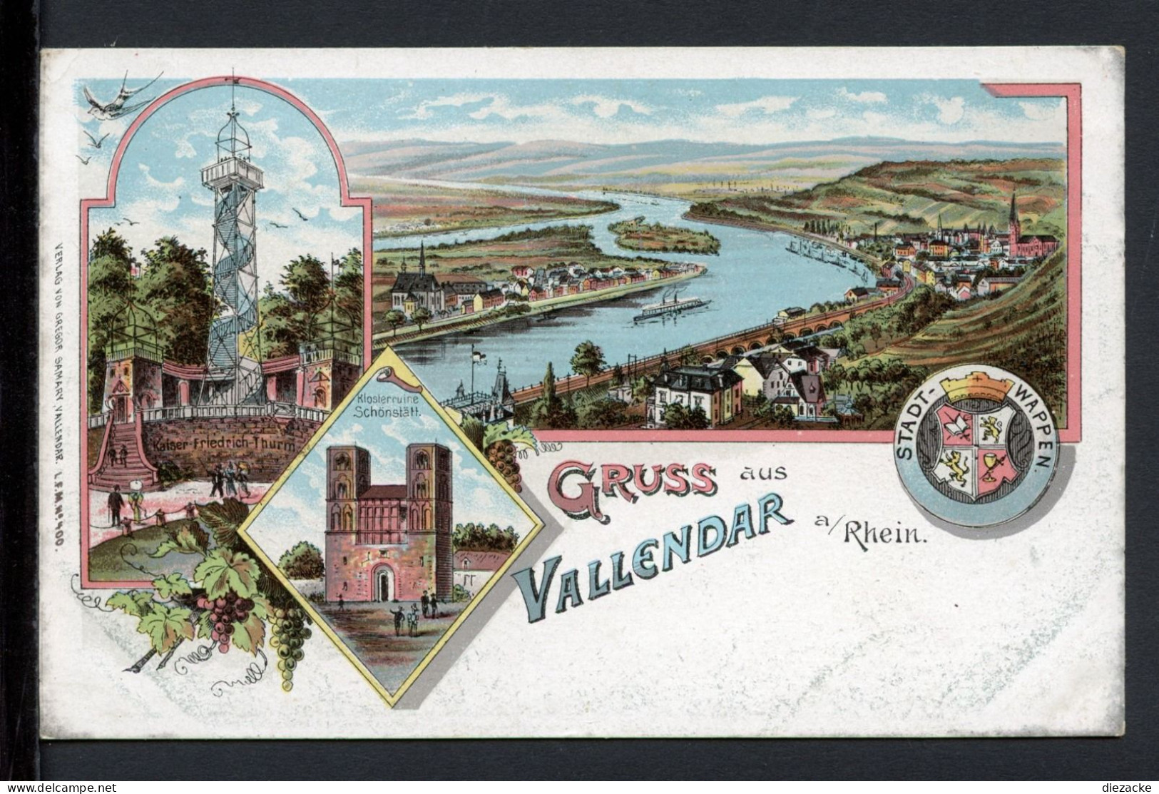 AK Vallendar Um 1900 Kaiser-Friedrich-Turm, Klosterruine, Panorama (PK0790 - Andere & Zonder Classificatie