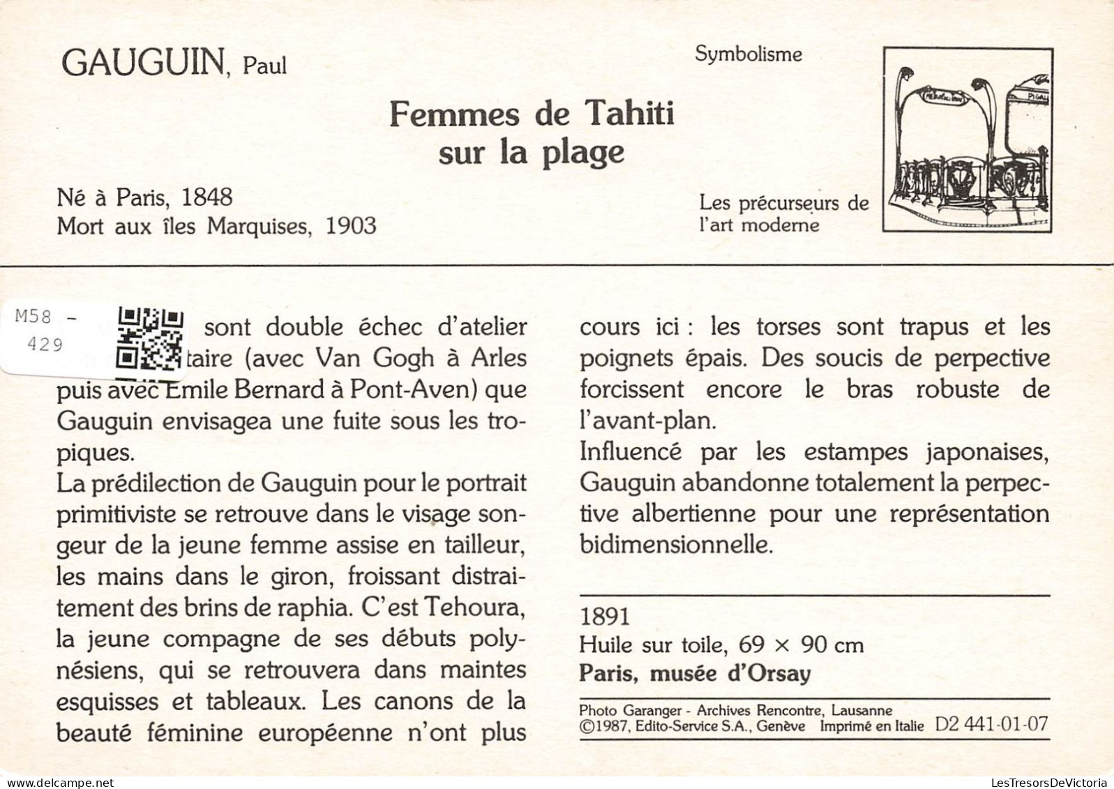 TAHITI - Femmes De Tahit Sur La Plage - Guaguin - Paul - Carte Postale - Tahiti