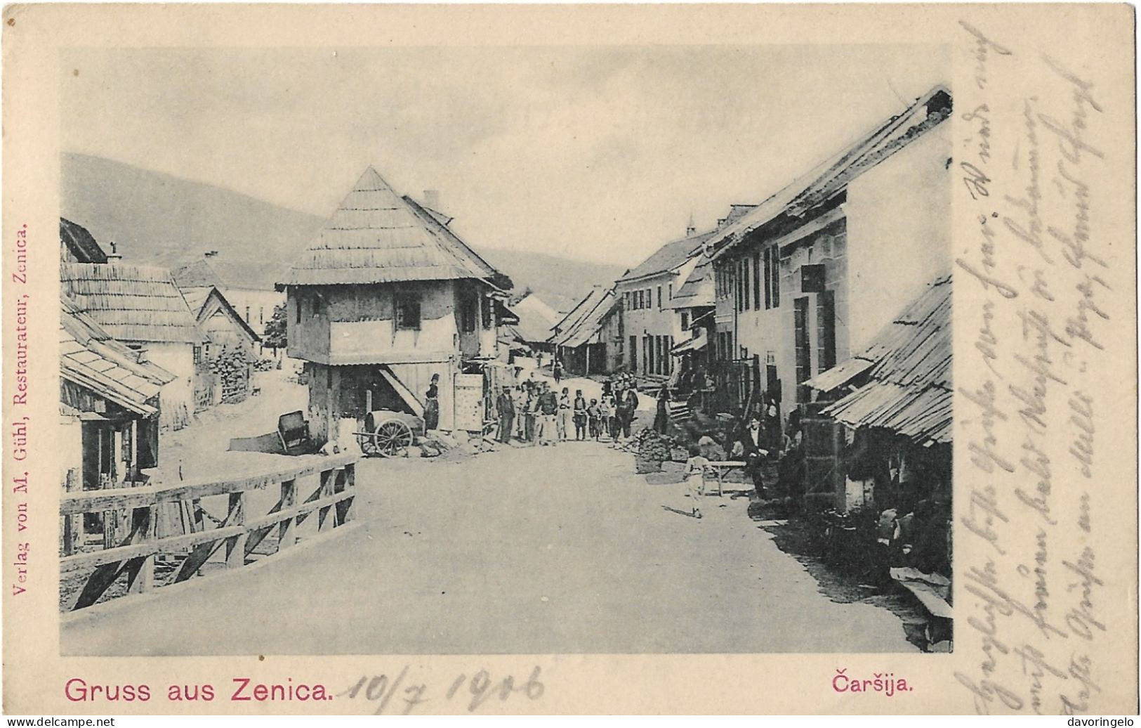 Bosnia-Herzegovina/Austria-Hungaria, Year 1906, Picture Postcard Sent From Zenica, Auxiliary Post Office/Ablage "RUDNIK" - Other & Unclassified