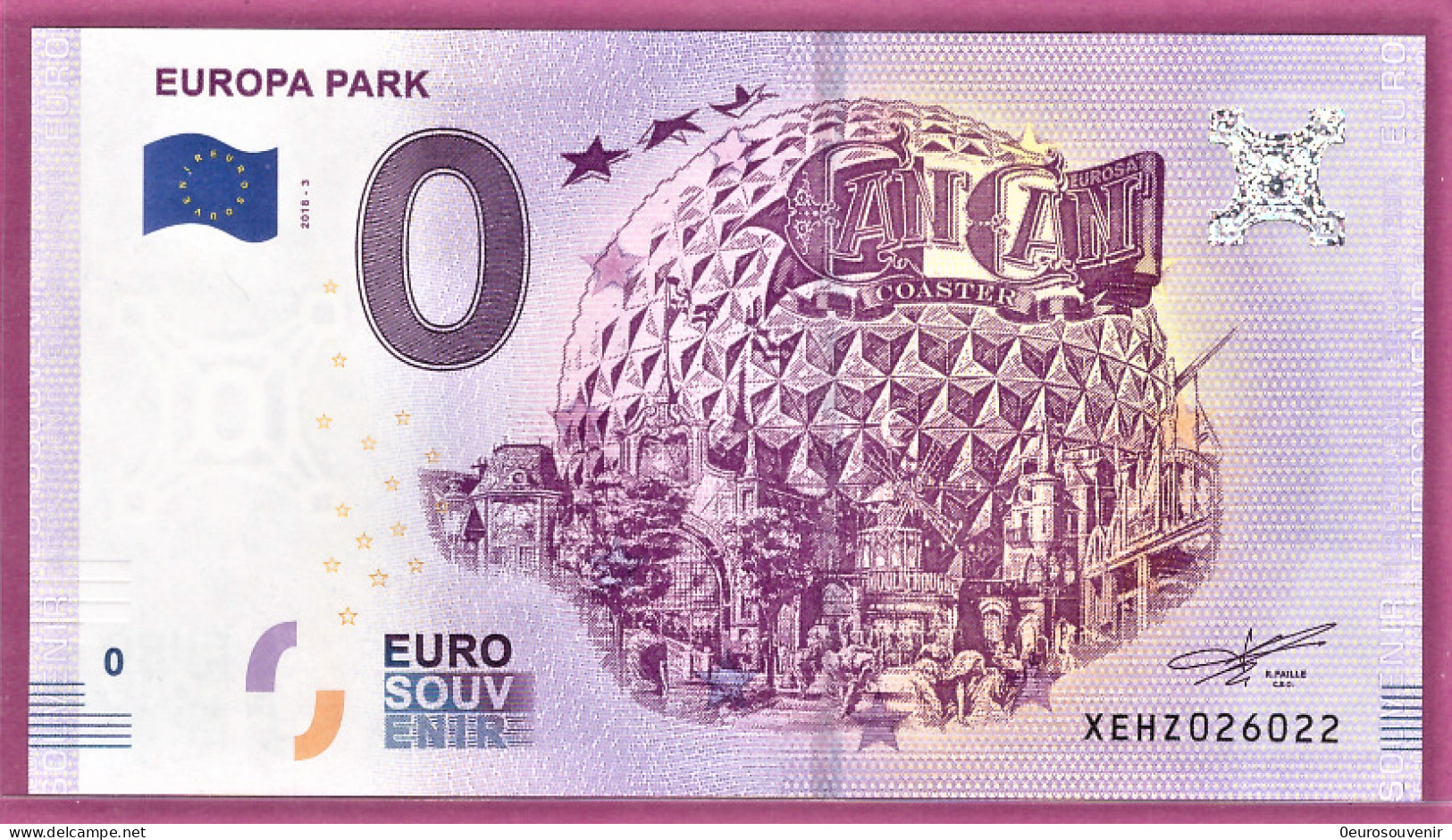 0-Euro XEHZ 2018-3 EUROPA PARK - CAN CAN COASTER - Privatentwürfe