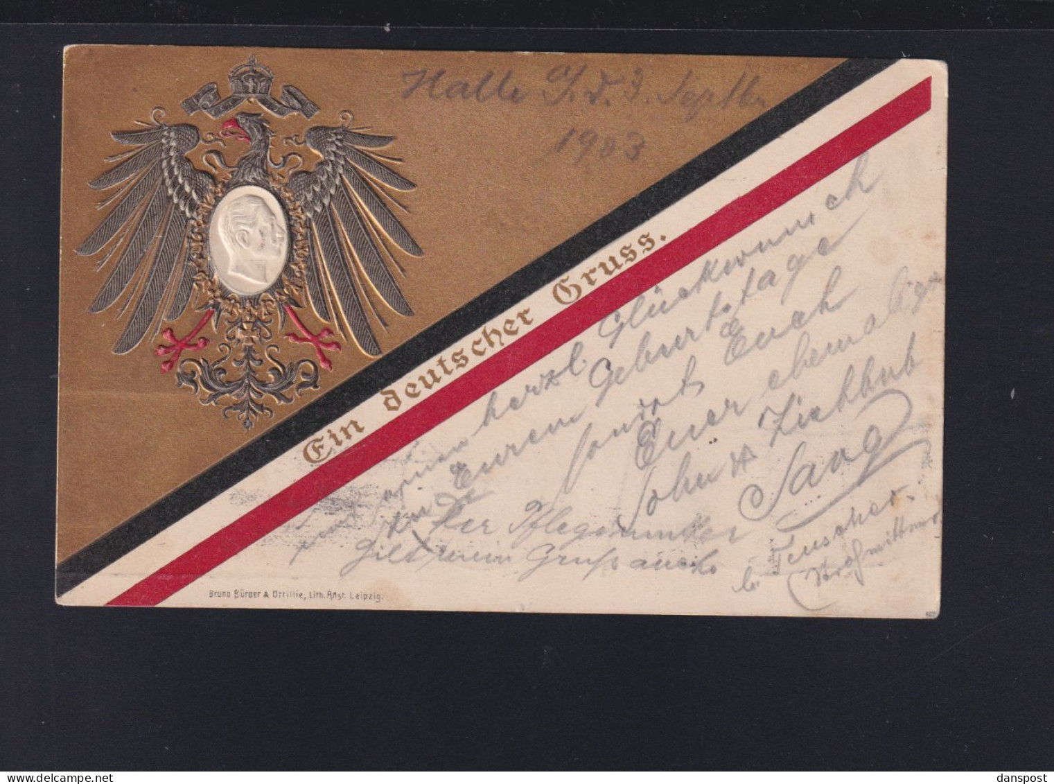 Dt. Reich Prägekarte Ein Deutscher Gruß 1903 - Royal Families