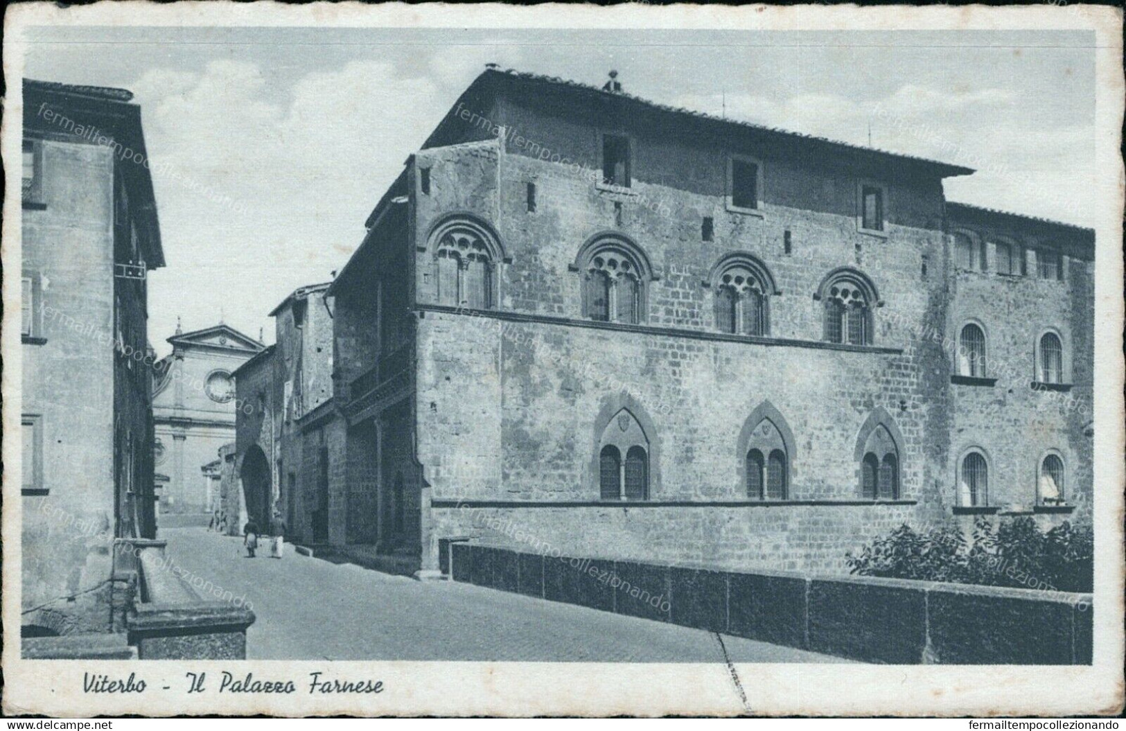 Cs504 Cartolina Viterbo  Citta' Il Palazzo Farnese 1935 - Viterbo