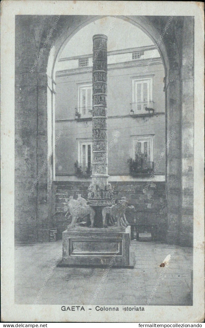 Cs502 Cartolina Gaeta Colonna Istoriata Provincia Di Latina 1917 - Latina
