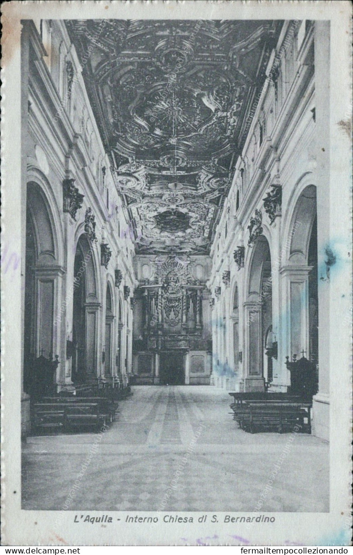 Cs510  Cartolina L'aquila Interno Chiesa Di S.bernardino Abruzzo - L'Aquila