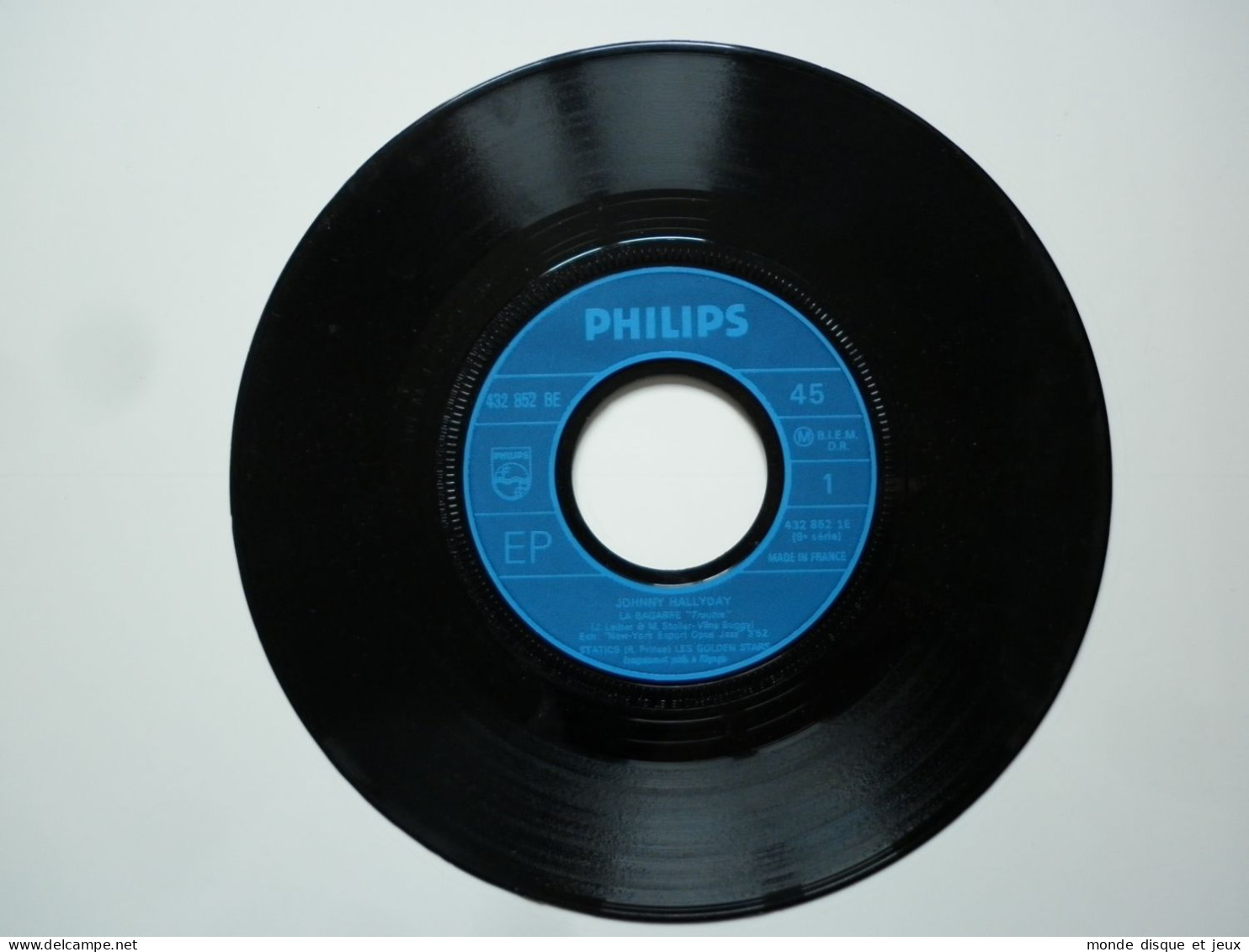 Johnny Hallyday 45Tours EP Vinyle La Bagarre Papier Pochette Verso Fan Club Rabat - 45 T - Maxi-Single
