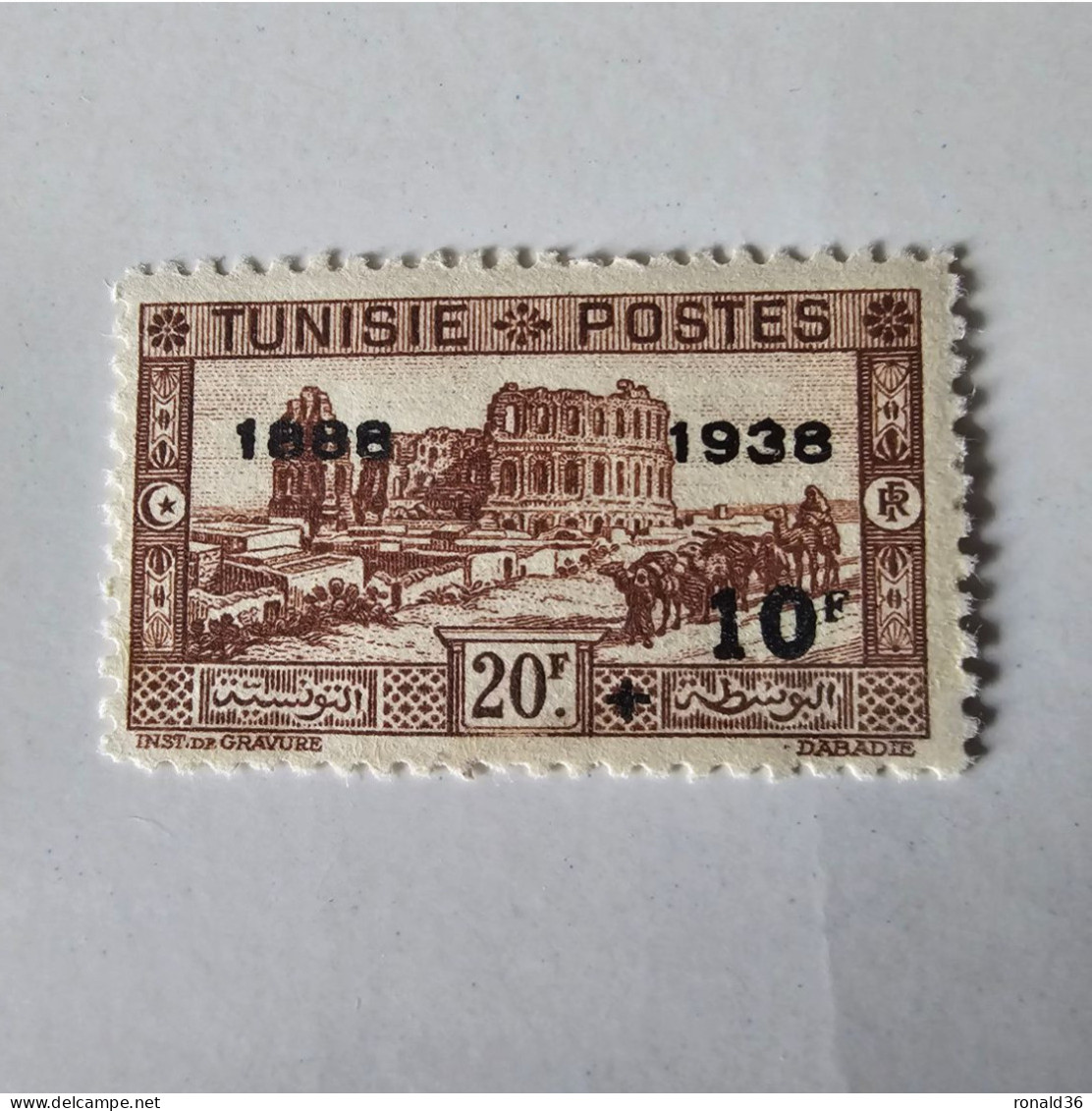 TUNISIE POSTES N° 204 Marron 10 Francs Noir  20 F 1888 1938 FRANCE Timbre Francais Ex Colonie Française Protectorat - Unused Stamps