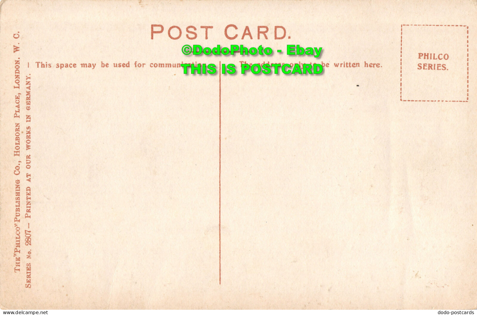 R357231 Park Lane. London. The Philco Publishing. Series No. 2807 - Other & Unclassified