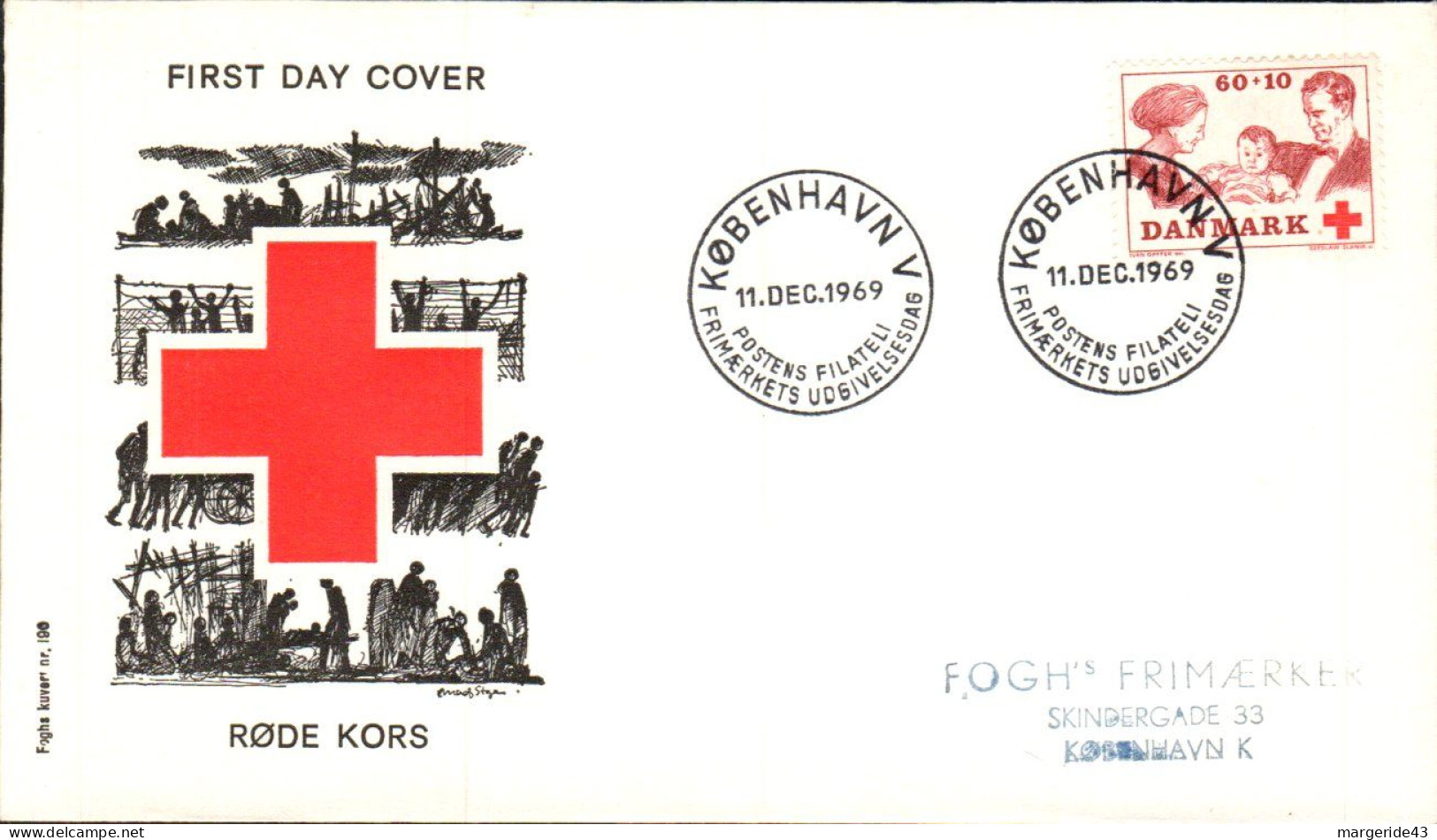 DANEMARK FDC 1969 CROIX ROUGE - Maximumkarten (MC)