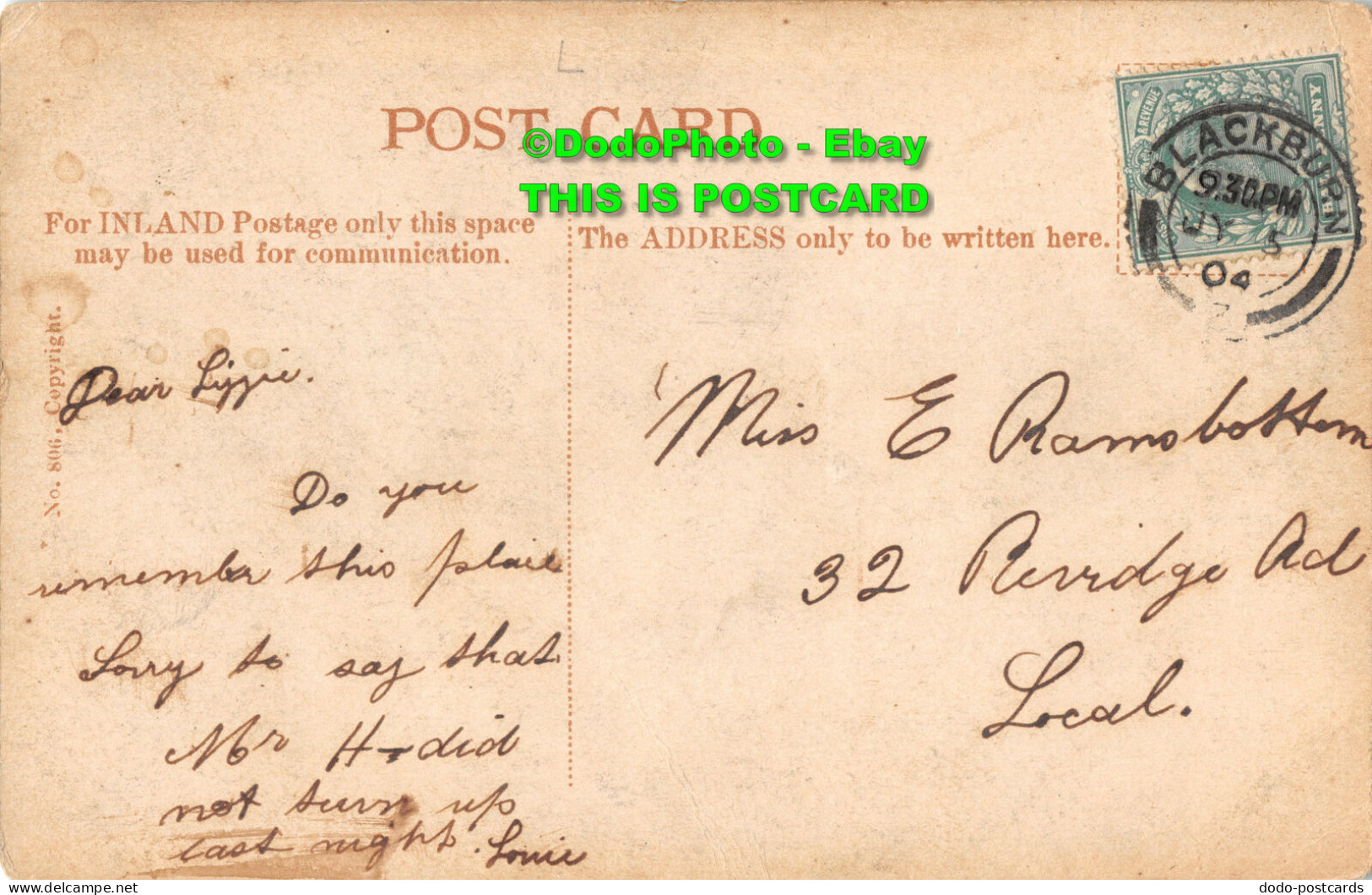 R357503 London. The Tower Bridge. No. 806. 1904 - Other & Unclassified