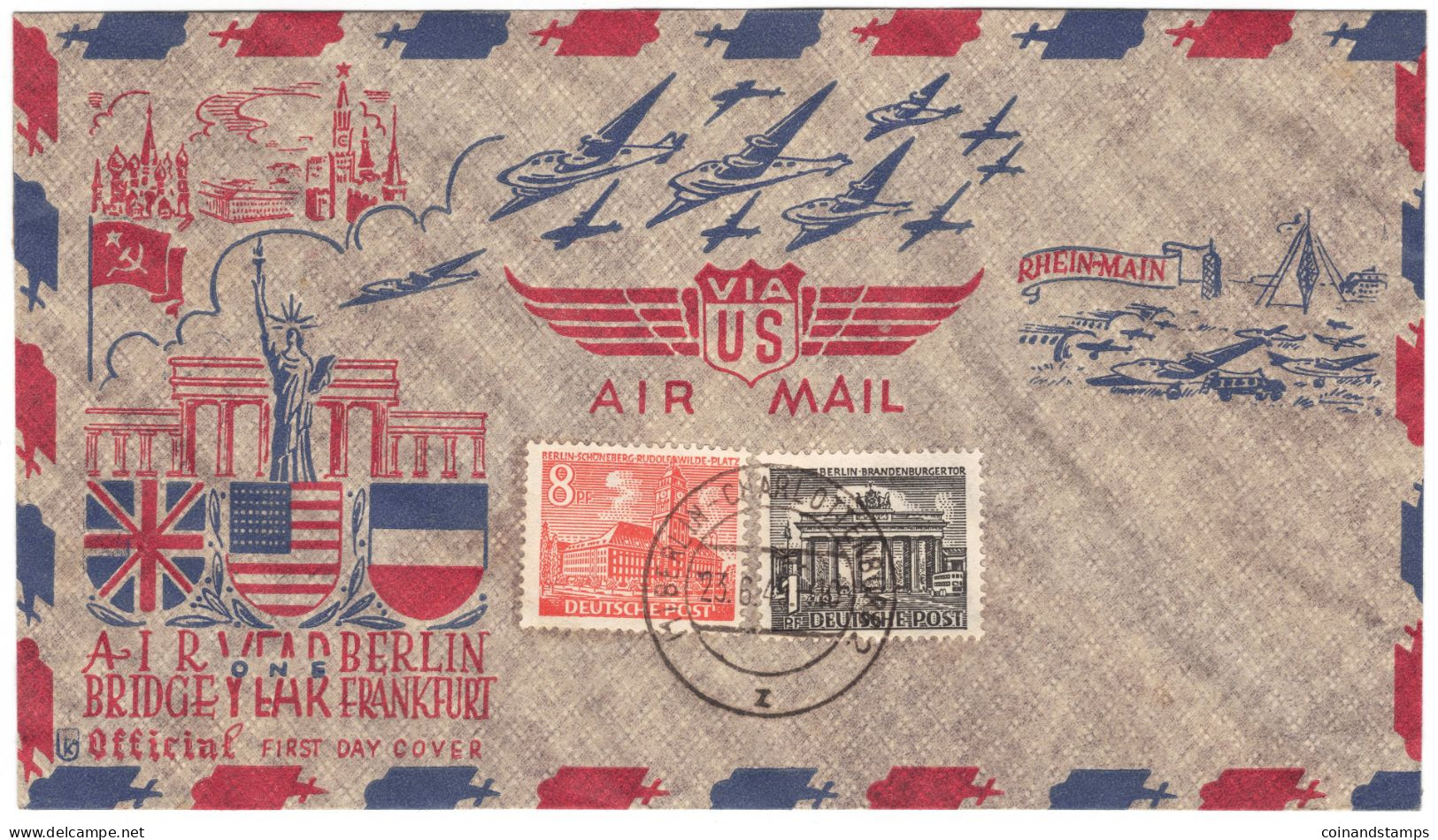 Berlin FIRST DAY COVER Von Der Luftbrücke Nach Berlin Mi.-Nr.42,46 Aus Der Sammlung Müller RARITÄT - Feinst/pracht - Abarten Und Kuriositäten