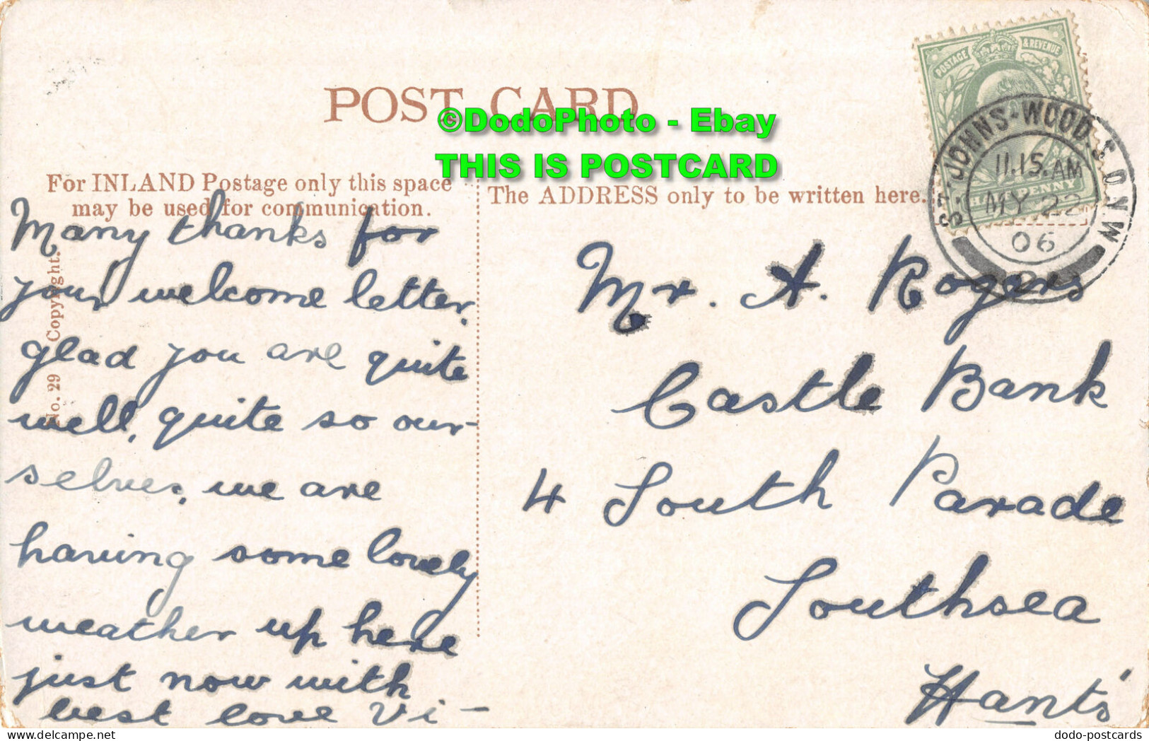 R357282 London. St. James Park. No. 29. 1906 - Other & Unclassified