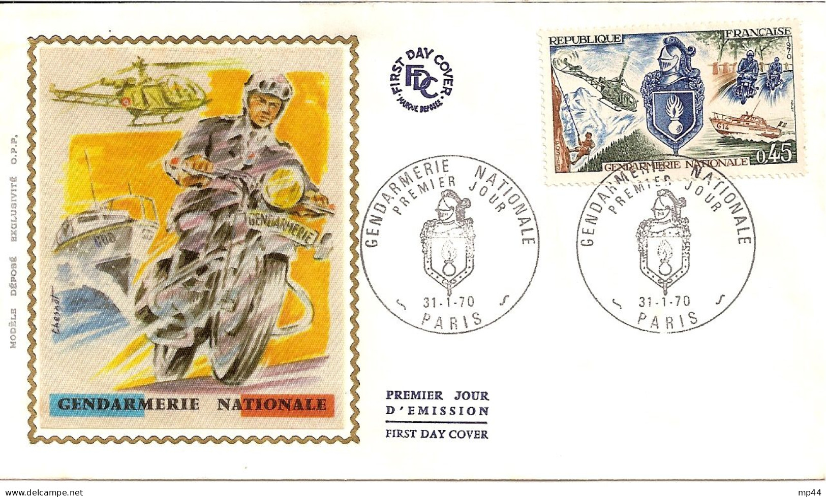 50 --- FDC 1er Jour PARIS Gendarmerie Nationale - Matasellos Conmemorativos