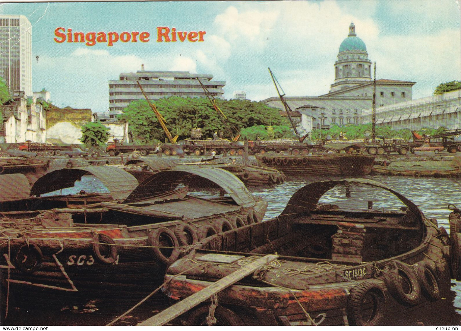 SINGAPOUR. SINGAPOUR ( ENVOYE DE). " SINGAPORE - RIVER ". ANNEE 1985 + TEXTE + TIMBRE - Singapour