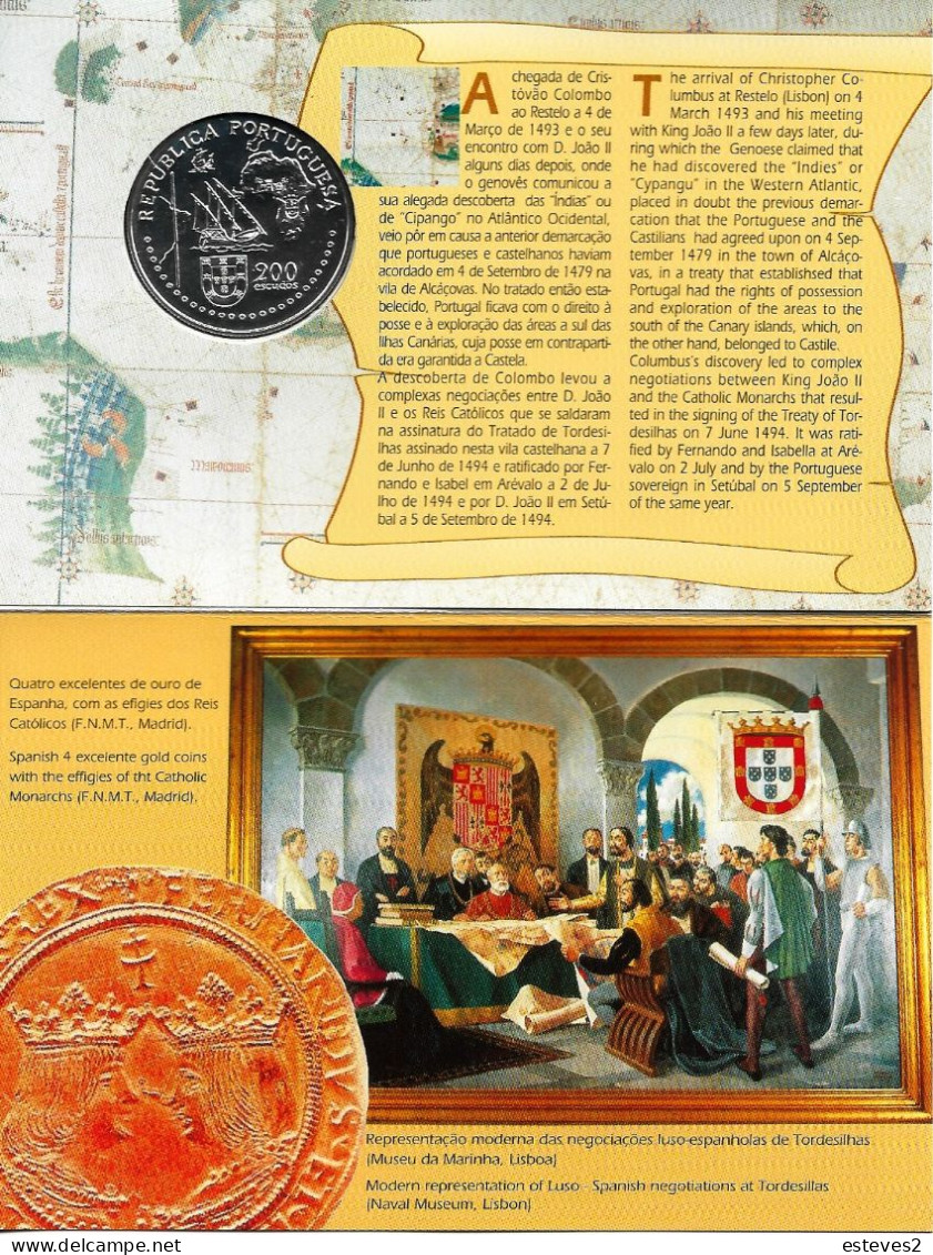 Portugal 1994 , 200 Escudos , Tratado De Tordesilhas , Treaty Of Tordesilhas , Blister - Portugal