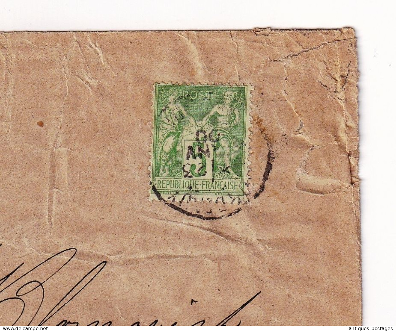 Bordeaux 1900 Holbeck Tammerfors Tampere Finlande Finland Timbre Via Russia St. Petersburg Type Sage 5c Vert Jaune - 1898-1900 Sage (Type III)