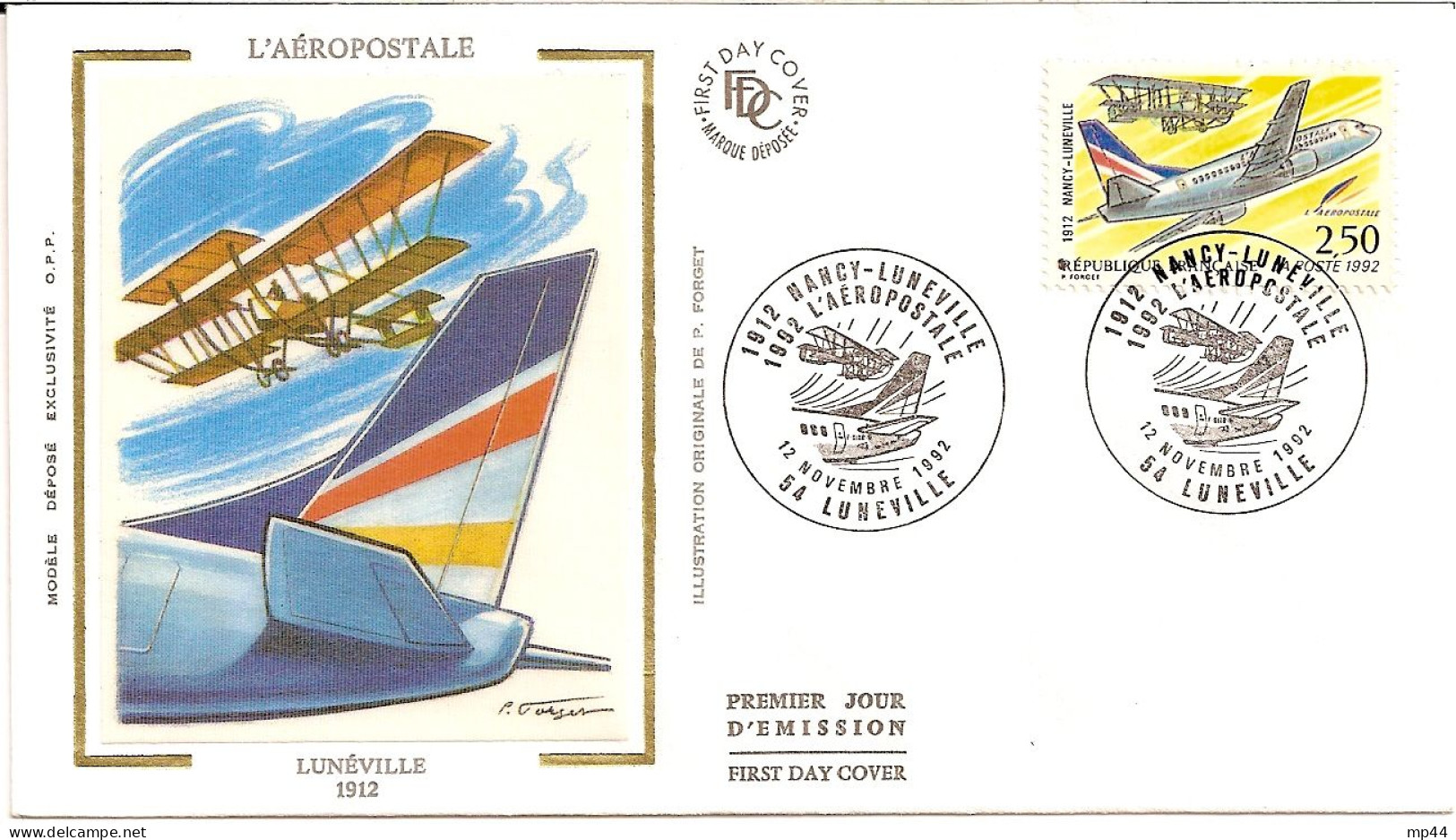 74 --- FDC 1er Jour 54 LUNEVILLE L'Aéropostale - Commemorative Postmarks