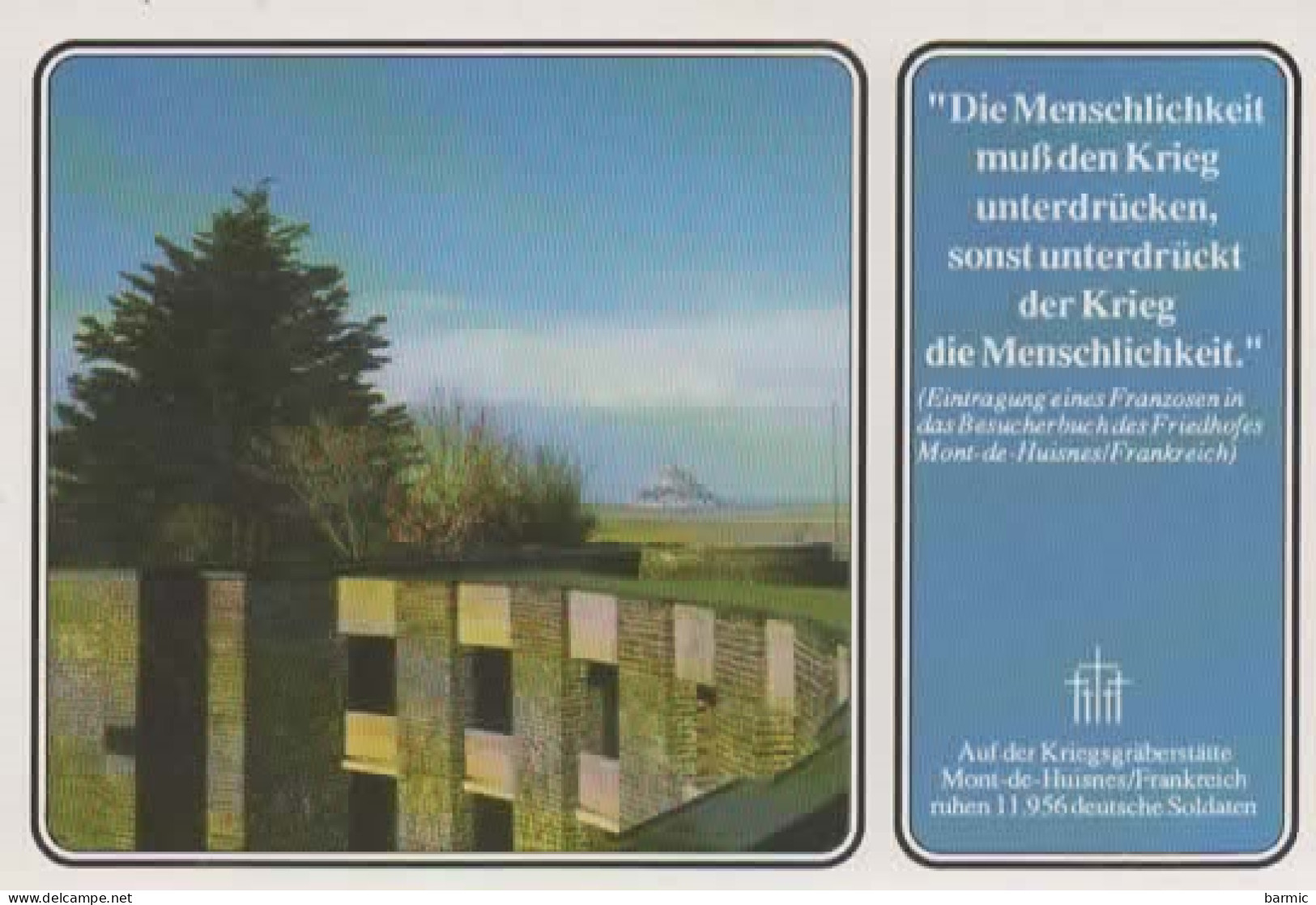 DEUTSCHER SOLDATENFRIEDHOF MONT DE HUISNES FRANKREICH COULEUR REF 16315 - Cimiteri Militari