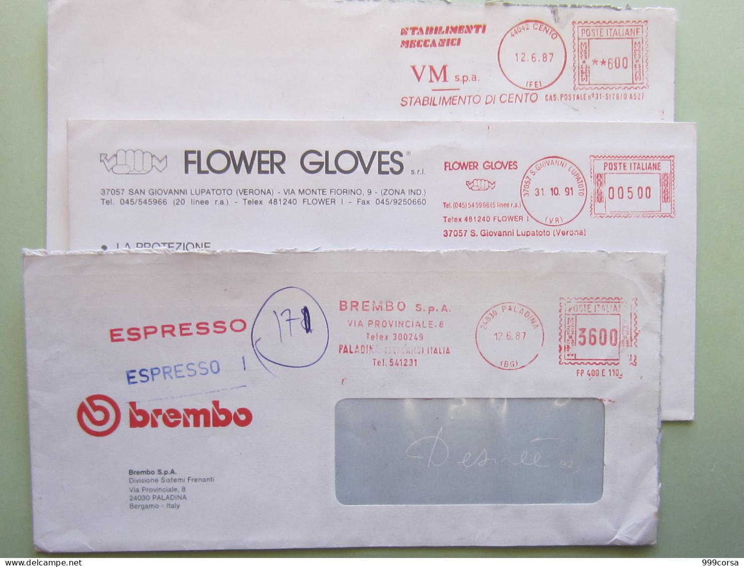 Industria(Assoservizi,Licosa,Elscint,Stab.VM,Flower,Brembo,Zeta-Weld,Nespak)Fabbriche E Imprese,ema,meter, 11 Buste (Re) - Maschinenstempel (EMA)