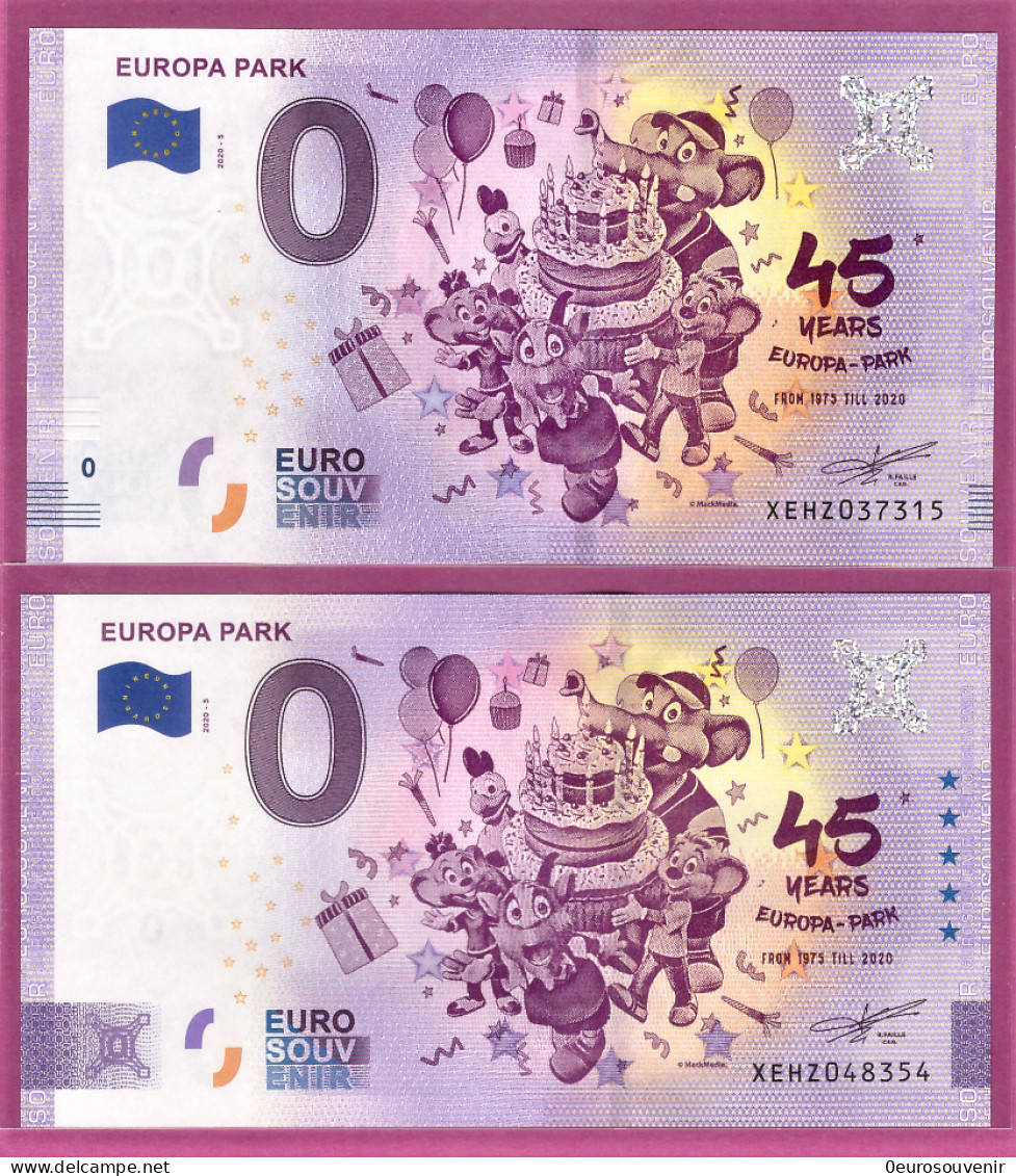0-Euro XEHZ 2020-5 EUROPA PARK - 45 YEARS Set NORMAL+ANNIVERSARY - Private Proofs / Unofficial