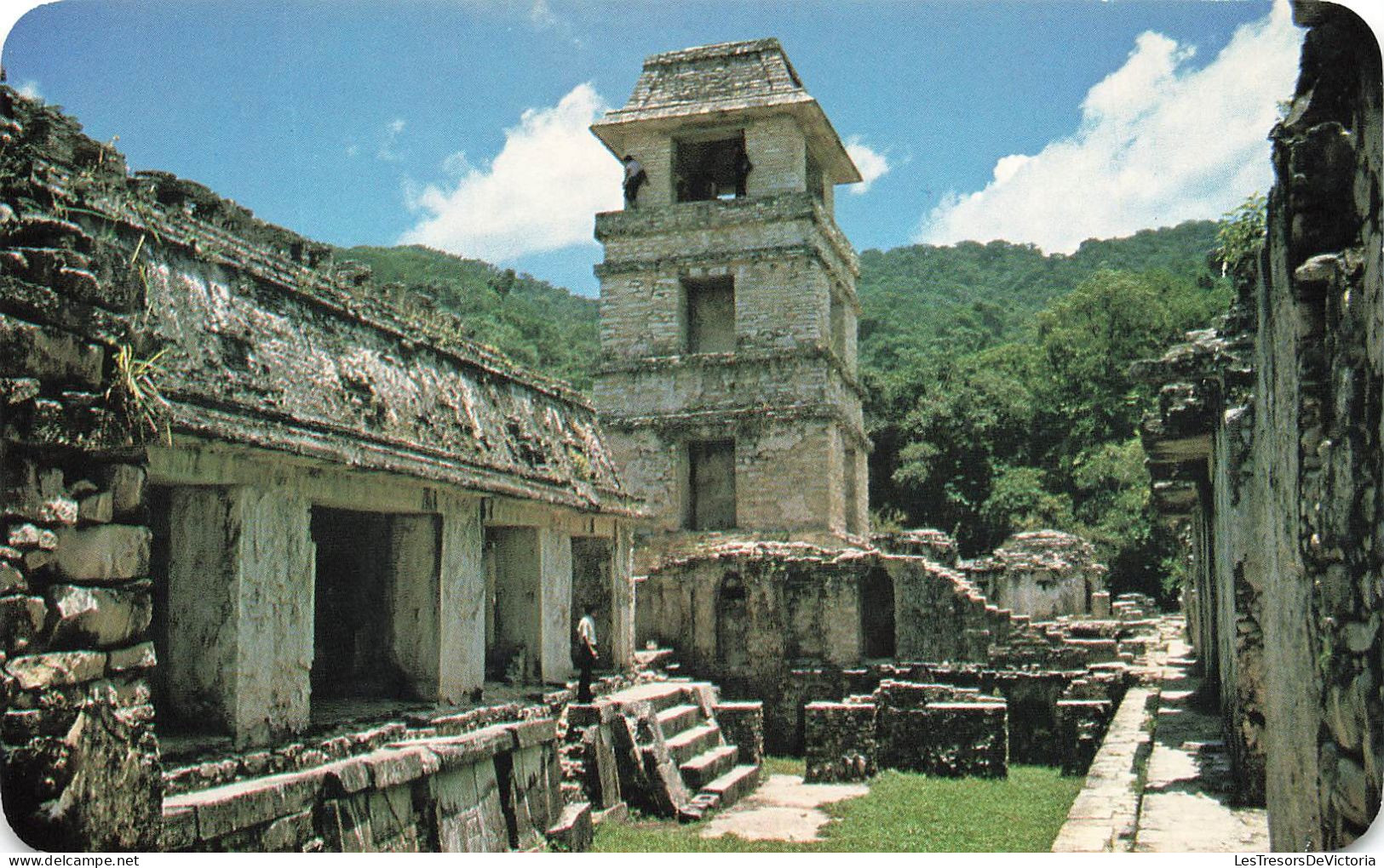 MEXIQUE - The Observatory And Patio No 1 Of The Palace Palenque - Chiapas - Mex - Animé - Carte Postale - Mexique