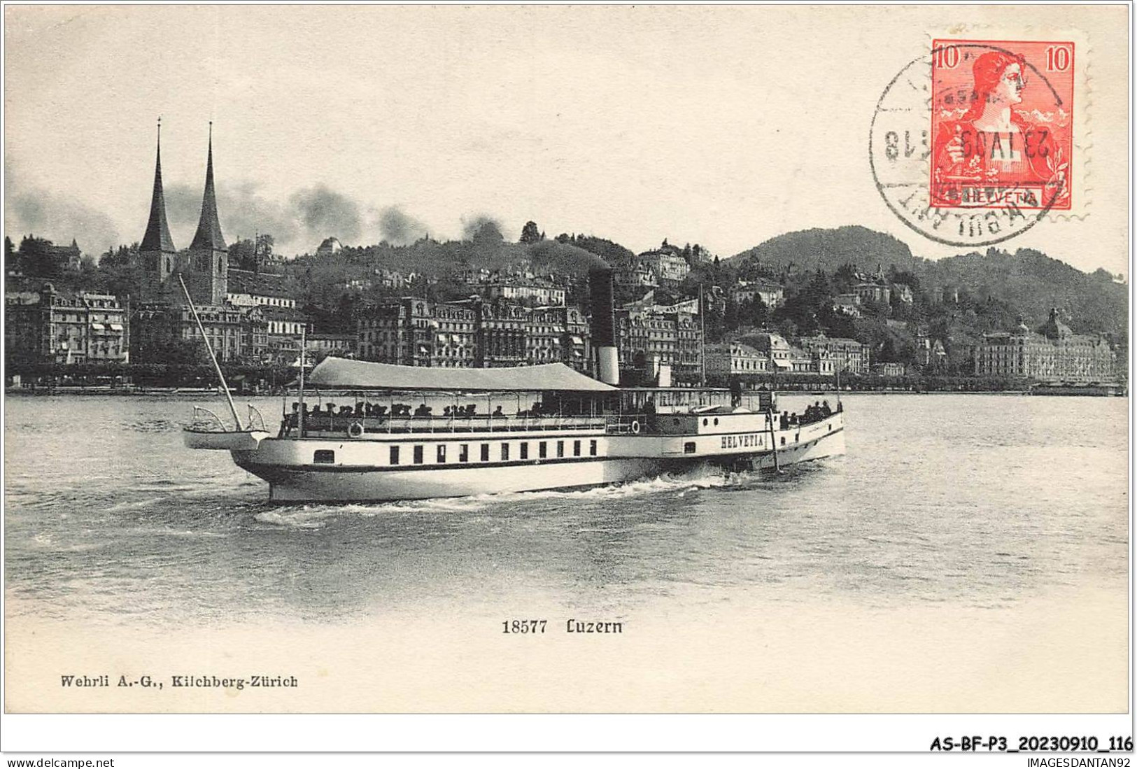 AS#BFP3-1025 - Suisse - LUCERNE - Steamer Helvetia - Bateau - Sonstige & Ohne Zuordnung