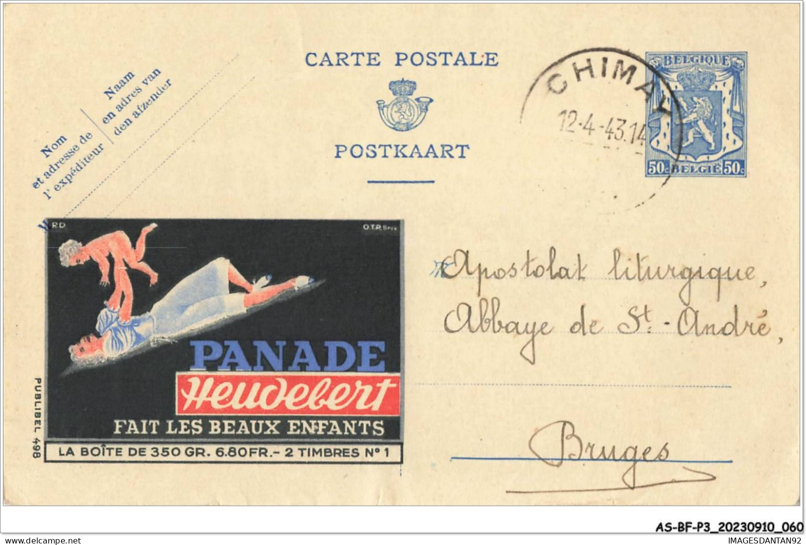 AS#BFP3-0997 - Belgique - Panade Heudebert - Publicité ENTIER POSTAL - Sonstige & Ohne Zuordnung