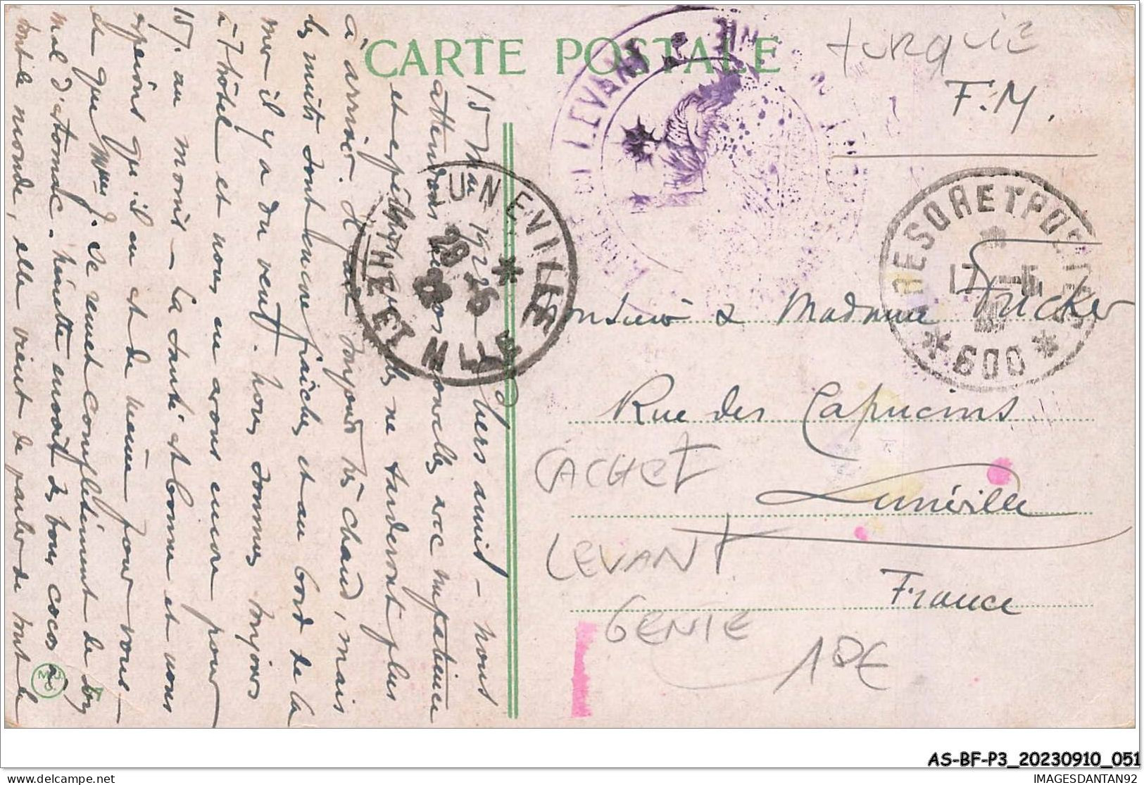 AS#BFP3-0992 - Turquie -  CONSTANTINOPLE - Pointe Du Sérail - CACHET LEVANT GENIE - Turquie