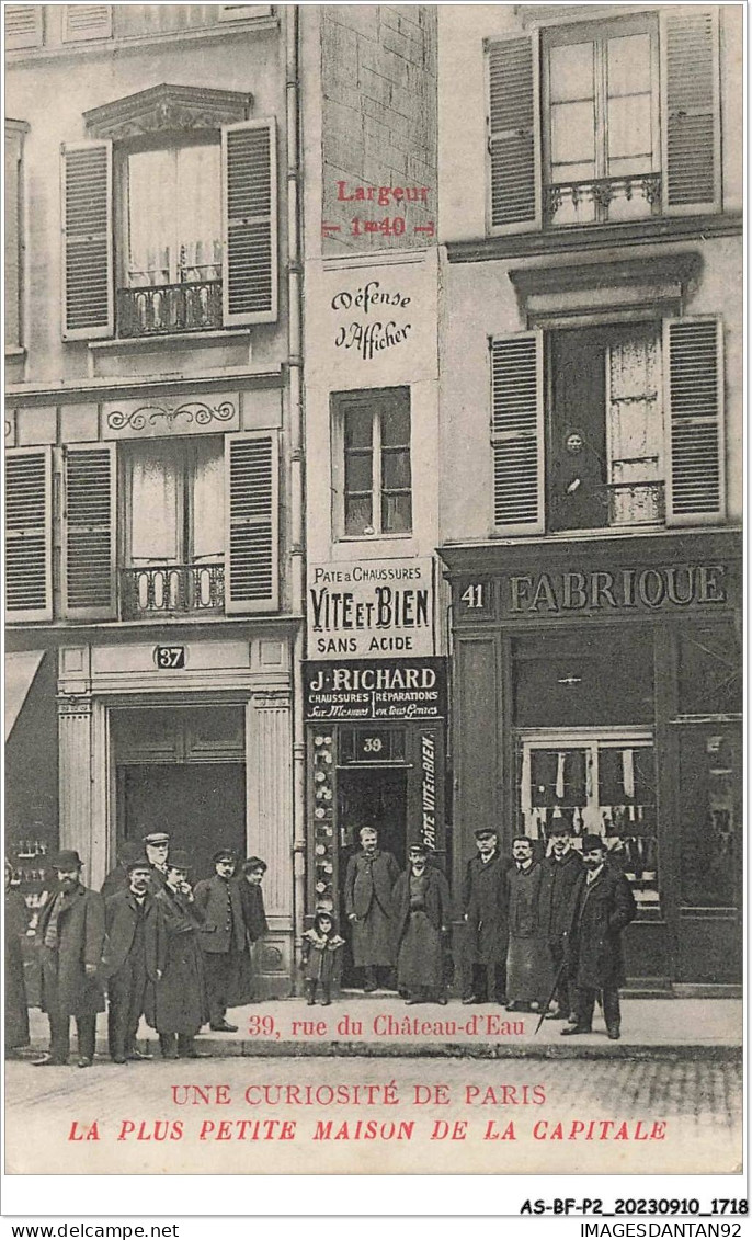 AS#BFP2-75-0860 - PARIS X - La Plus Petite Maison De La Capitale - Rue Du Château-d'Eau - Arrondissement: 10