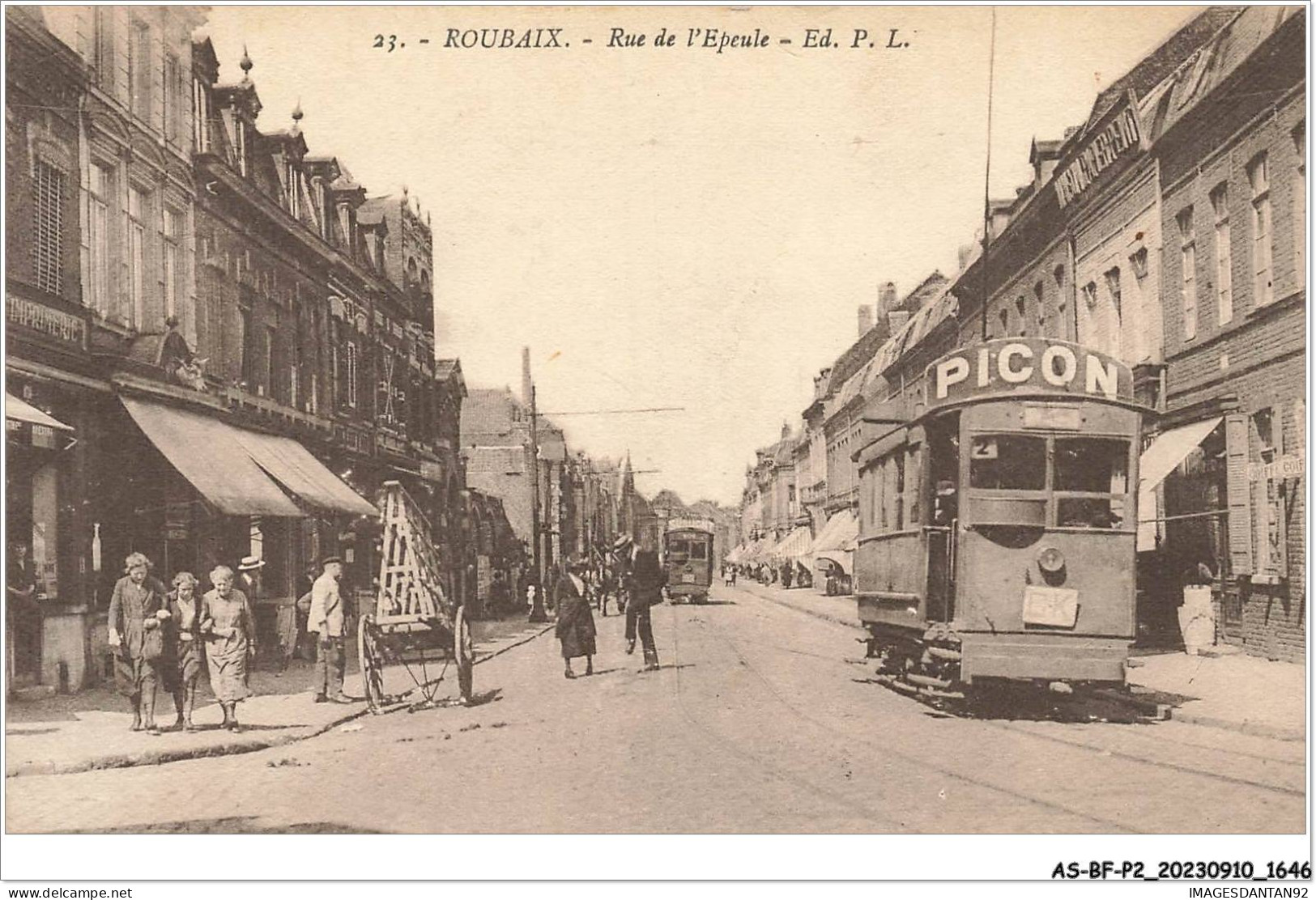 AS#BFP2-59-0824 - ROUBAIX - Rue De L'épeule - Tramways, Commerces, Picon - Roubaix