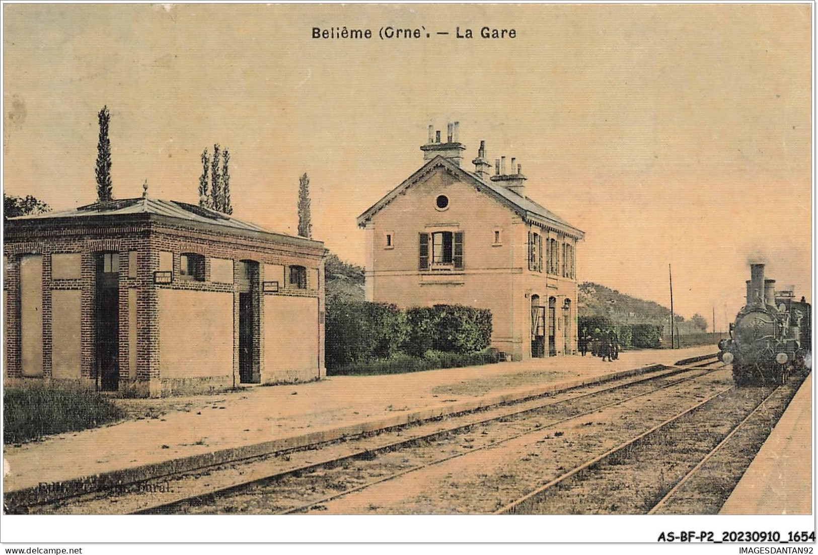 AS#BFP2-61-0828 - BELLEME - La Gare - Train LOCOMOTIVE - Other & Unclassified