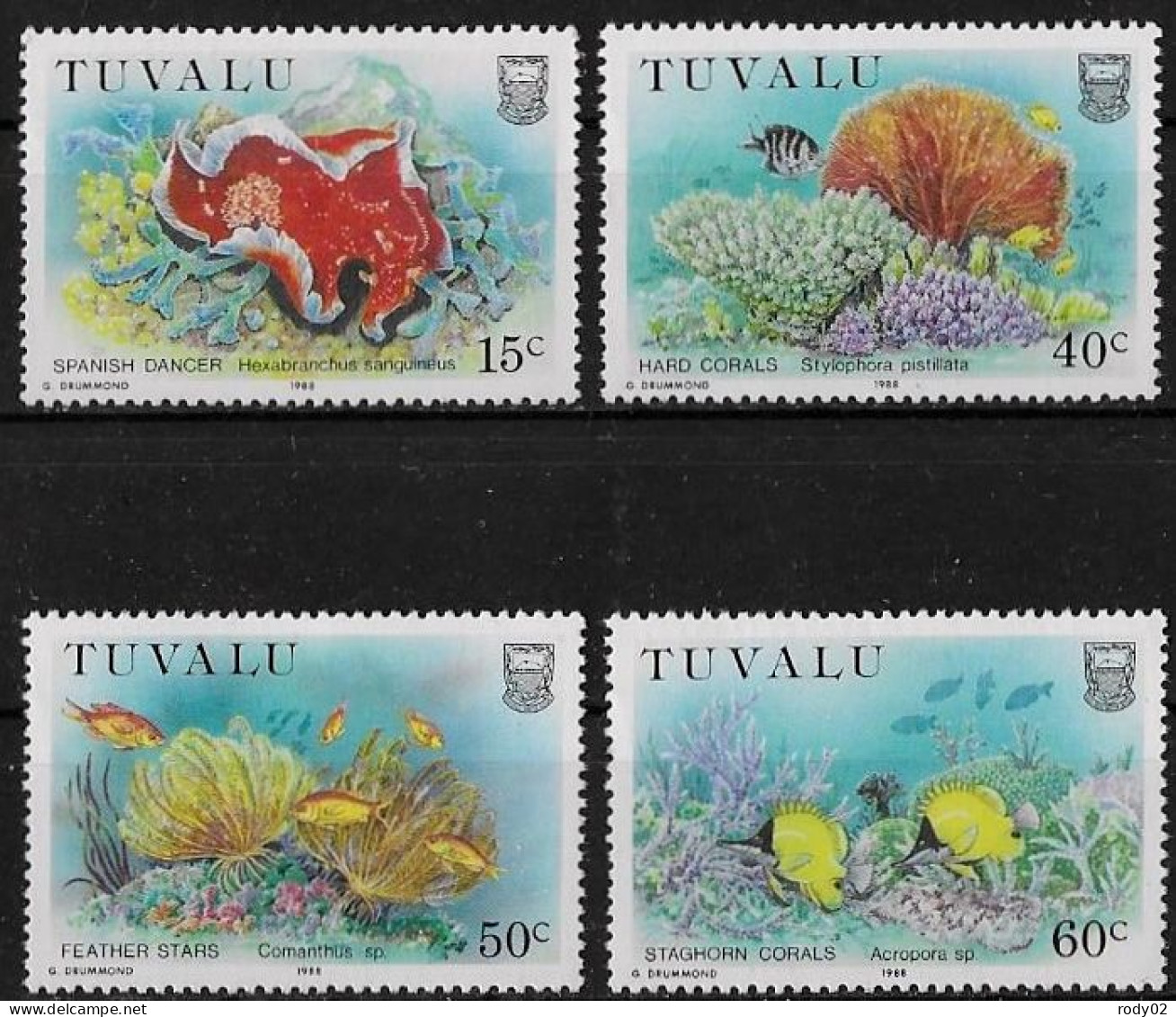 TUVALU - FAUNE AQUATIQUE - N° 400 A 403 ET BF 64 - NEUF** MNH - Marine Life