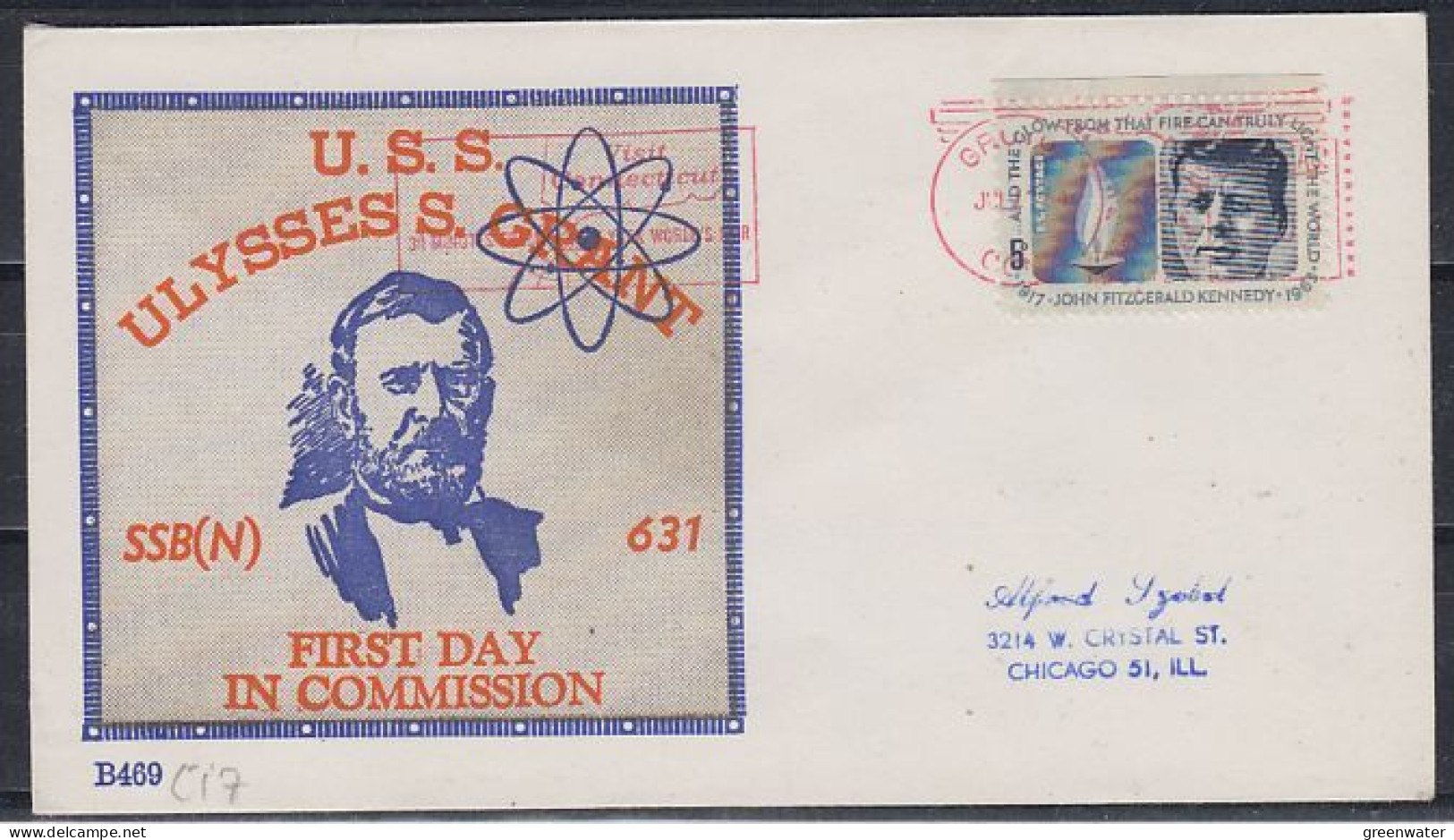 USA Nuclear Submarine USS Ulysses S. Grant 1st Day In Commission Ca  (59779) - U-Boote