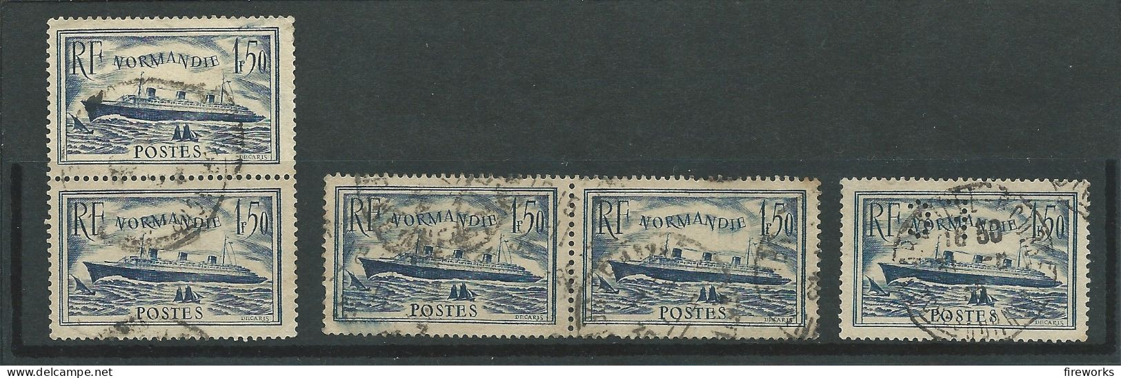 FRANCE - Série De 5 Timbres YT N°300 "Paquebot Normandie" Oblitérés - Used Stamps