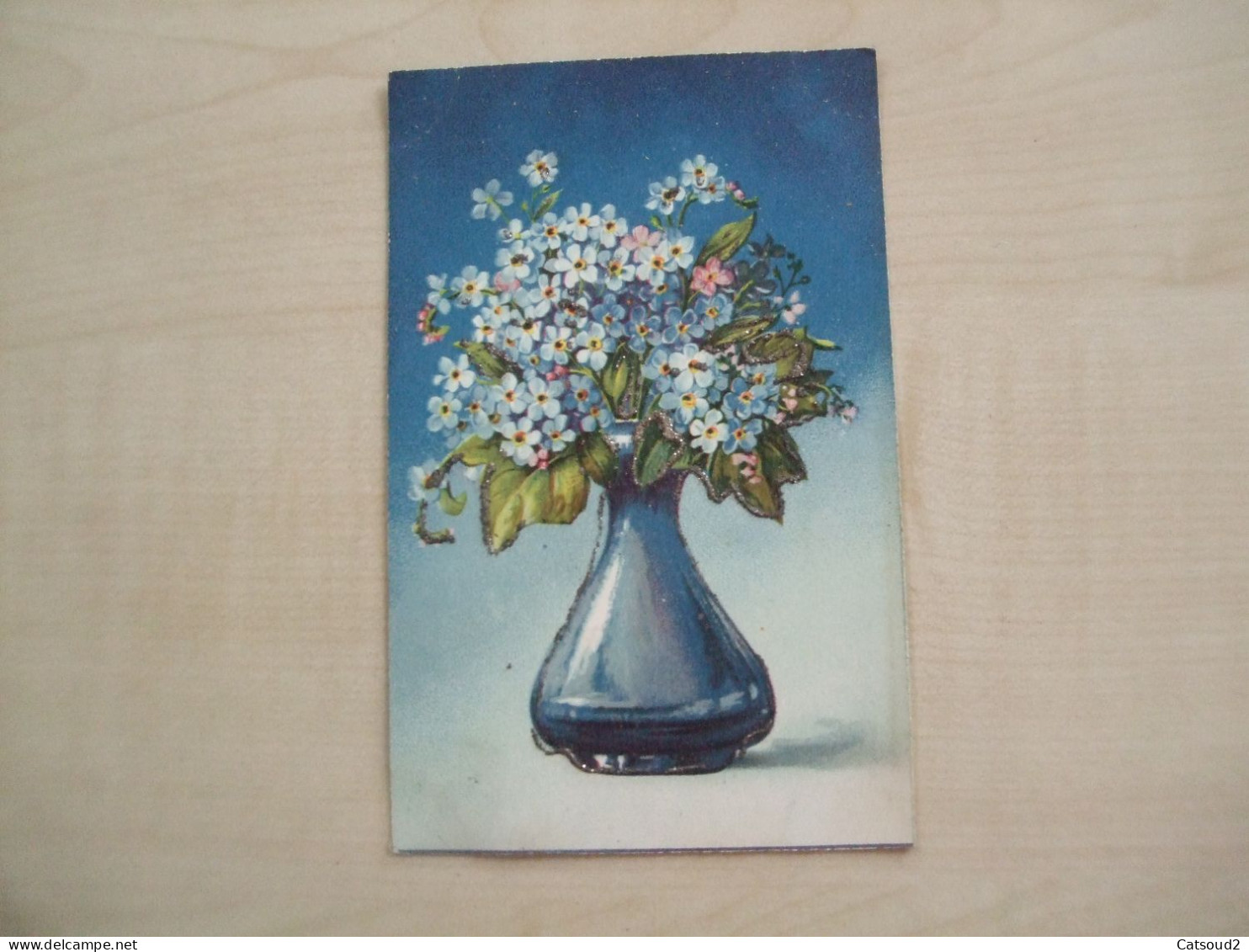 Carte Postale Ancienne Pailletée  1907 MYOSOTIS - Fleurs