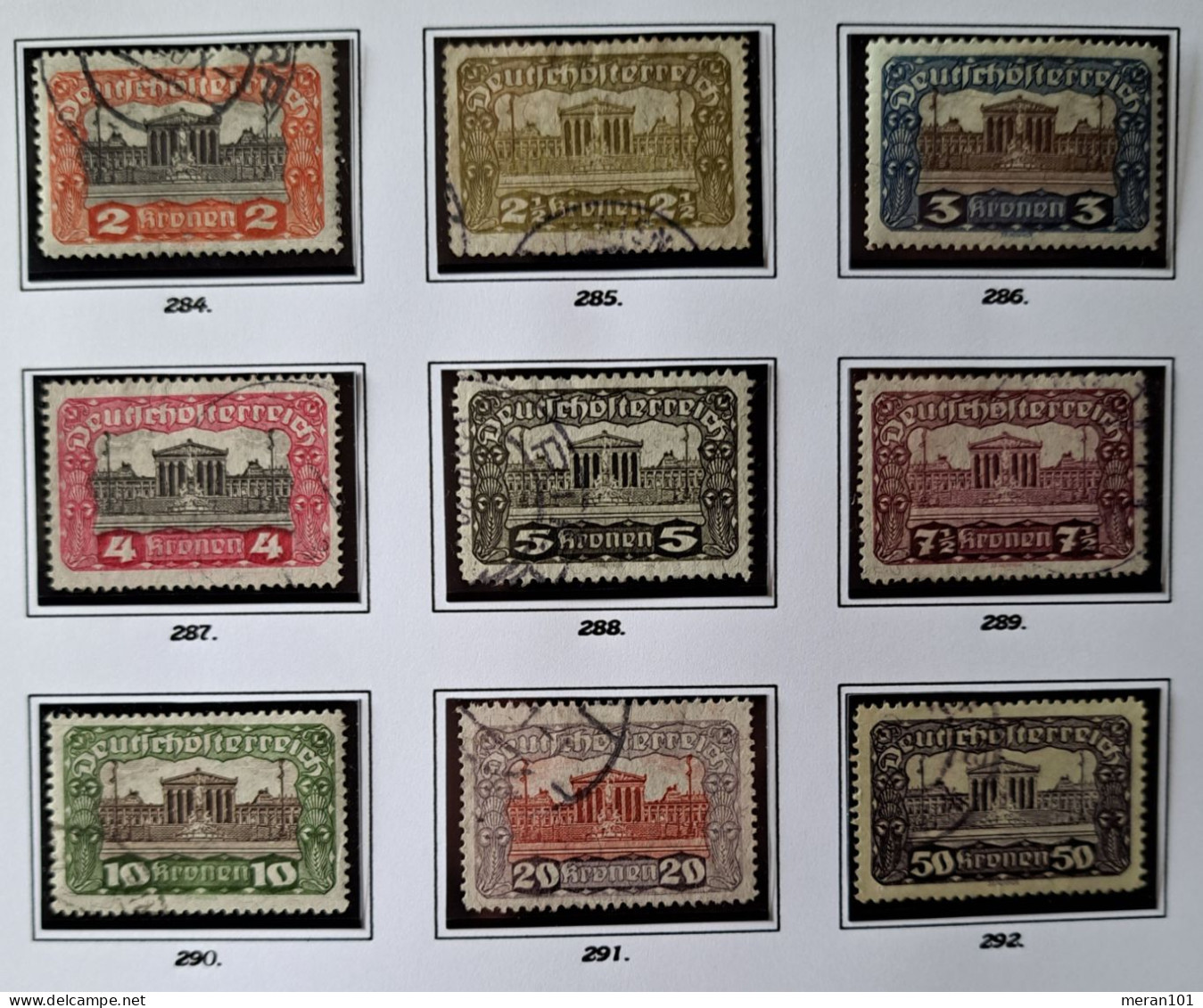 Österreich 1917, Mi 284-92 Gestempelt "Parlament" - Usati