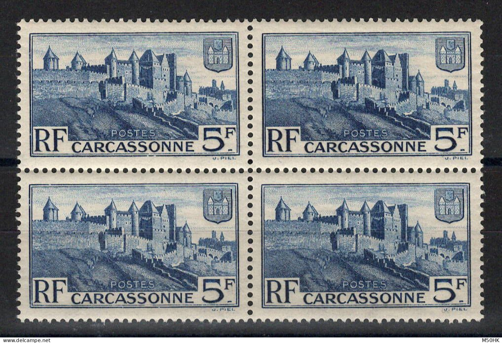YV 392 N** MNH Luxe , Carcassonne En Bloc De 4 - Unused Stamps