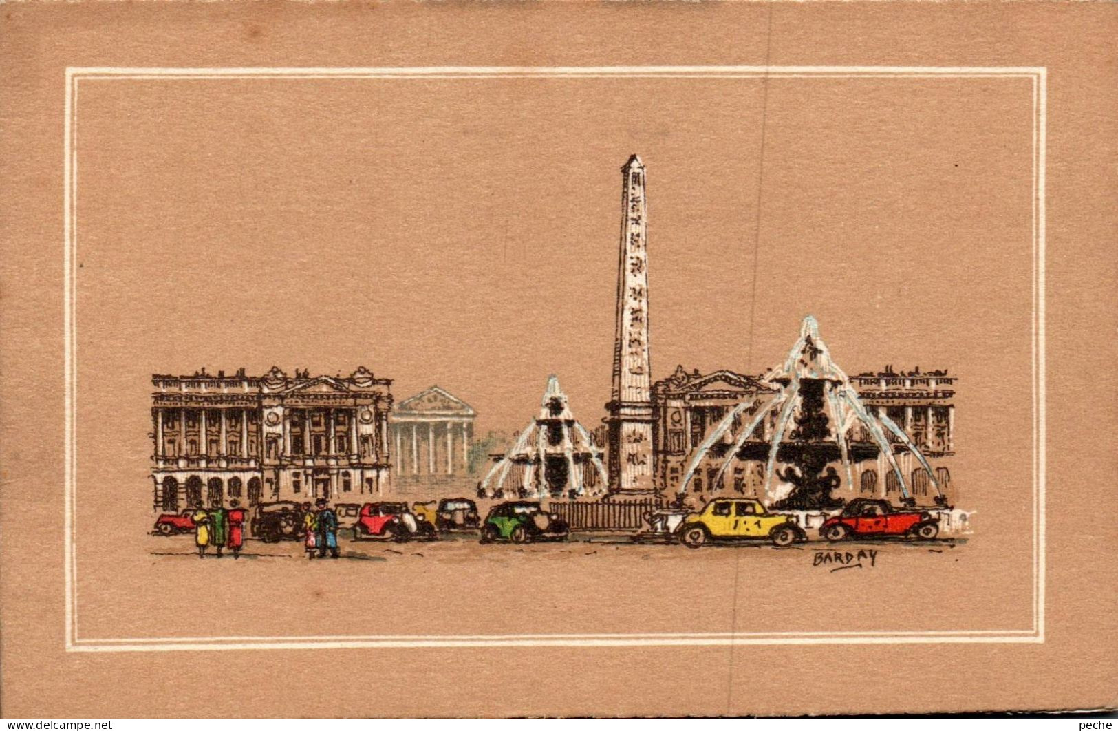 N° 2501 W -carte Double -Illustrateur Barday- Place De La Concorde- - Squares