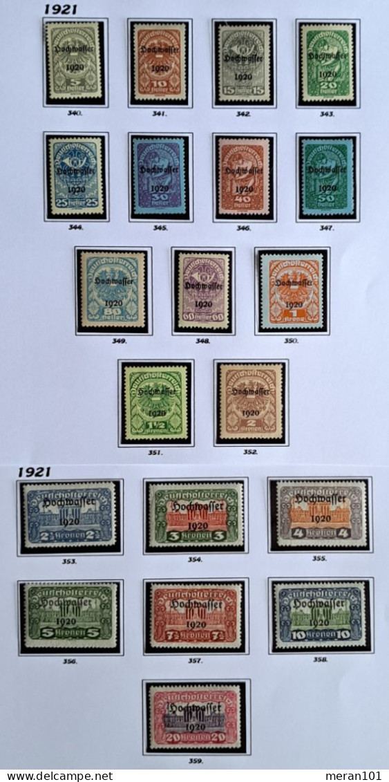 Österreich 1921, Mi 340-59 Gestempelt "Hochwasser" - Used Stamps