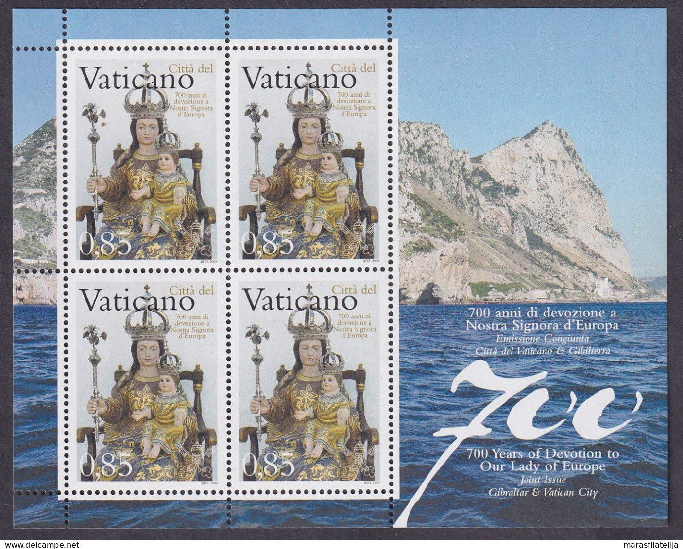 Vatican, 2009, 700 Years Of Devotion To Our Lady Of Europe, Souvenir Sheet - Andere & Zonder Classificatie