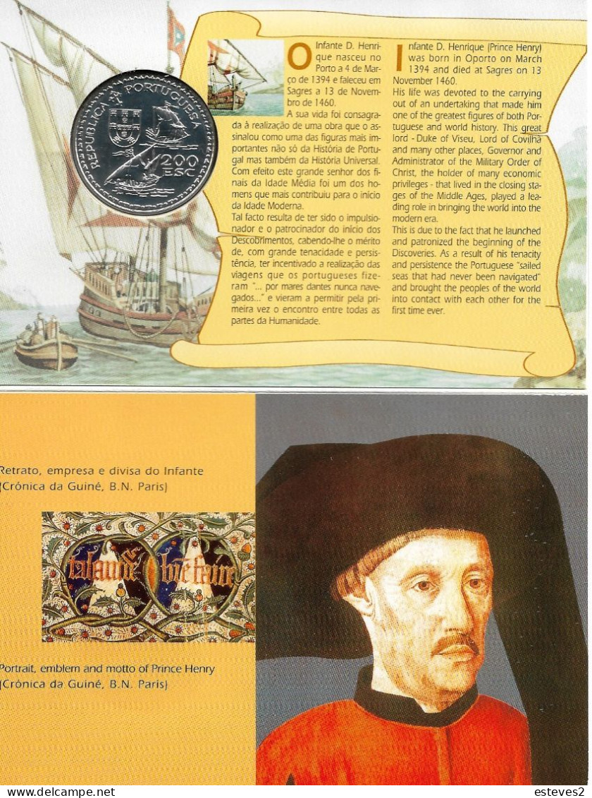 Portugal 1994 , 200 Escudos , Henrique O Navegador , Prince Henry The Navigator , Blister - Portugal