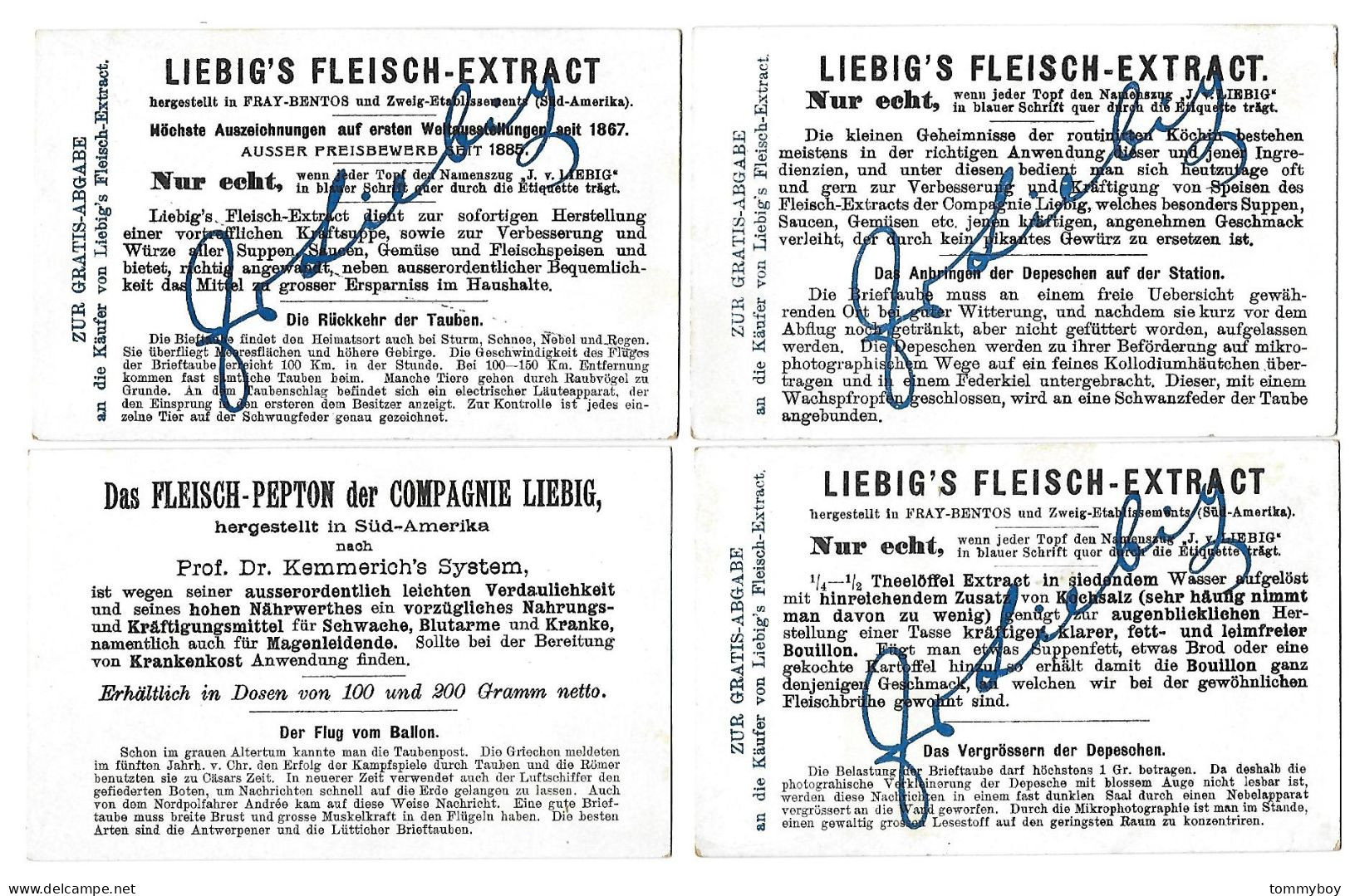 S 708, Liebig 6 Cards, Die Brieftaube (GERMAN) (ref B17) - Liebig