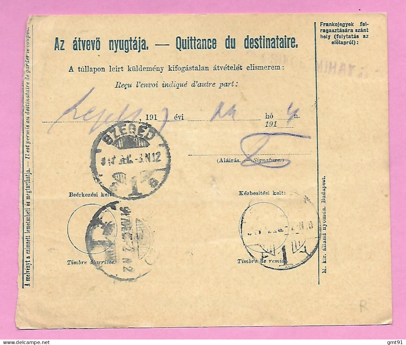 Hongrie - Bulletin D'expédition ( Entier Postal ) De Budapest Pour Bzeged  1917 - Marcophilie