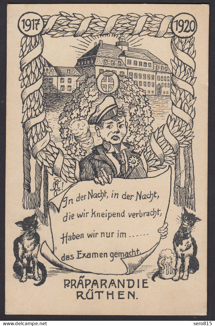 AK Rüthen Westfalen Kreis Soest 1917 Studentika 1917/20 Präparandie  (16981 - Sonstige & Ohne Zuordnung