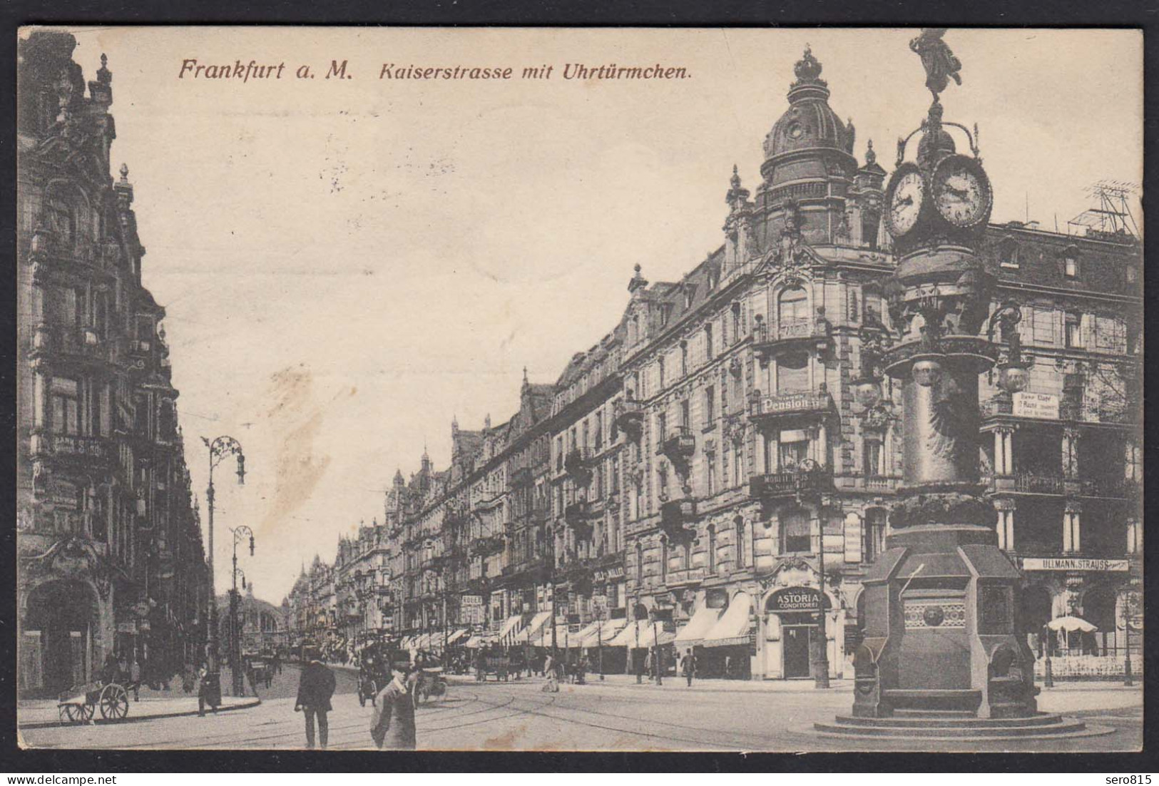 AK Frankfurt M. Kaiserstrasse Uhrtürmchen Feldpost 1917  (17420 - Autres & Non Classés