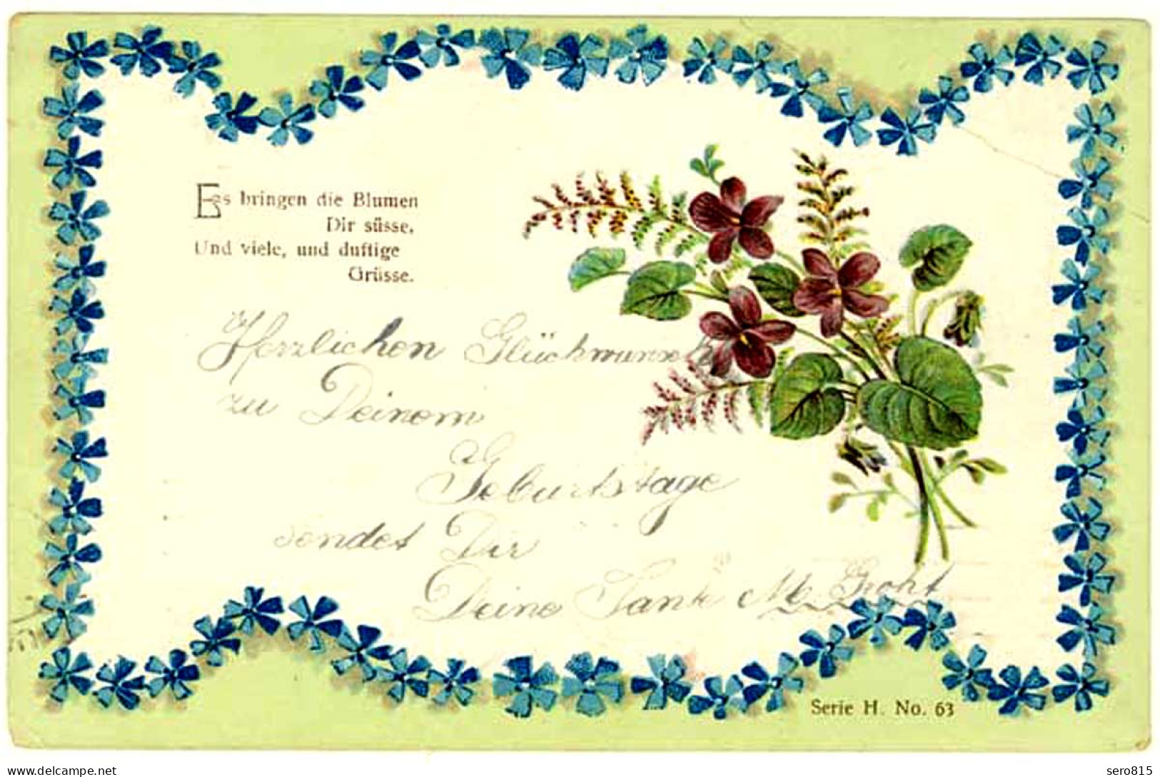 AK Blumen Prägedruck Spruch Und Grusskarte 1912    (2846 - Unclassified