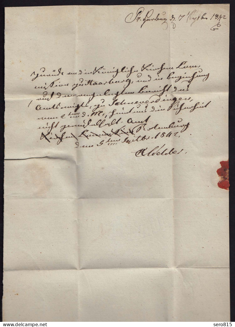 HANNOVER Vorphila 1842 Brief HARBURG K1 Nach ROTHENBURG Inhalt  (15915 - Sonstige & Ohne Zuordnung