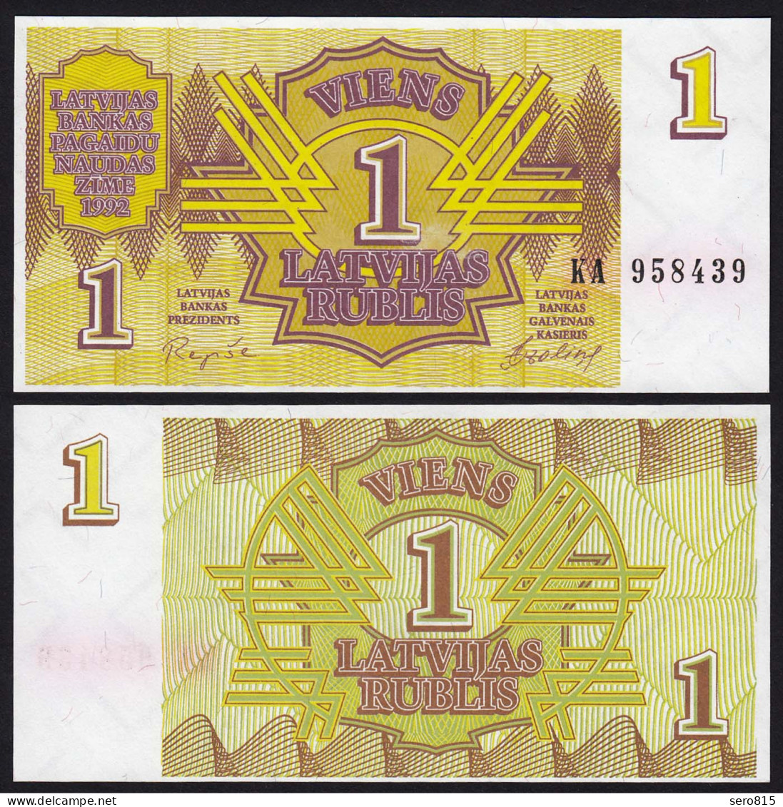 Lettland - Latvia 1 Rubel Banknoten 1992 Pick 35 UNC (1)   (16128 - Letonia