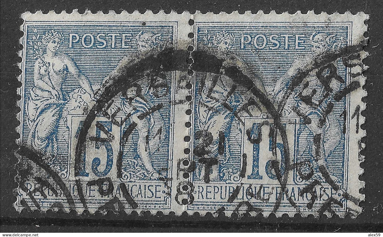 Lot N°26 N°90, Oblitéré Cachet à Date Double VERSAILLE Préfecture - 1876-1898 Sage (Type II)