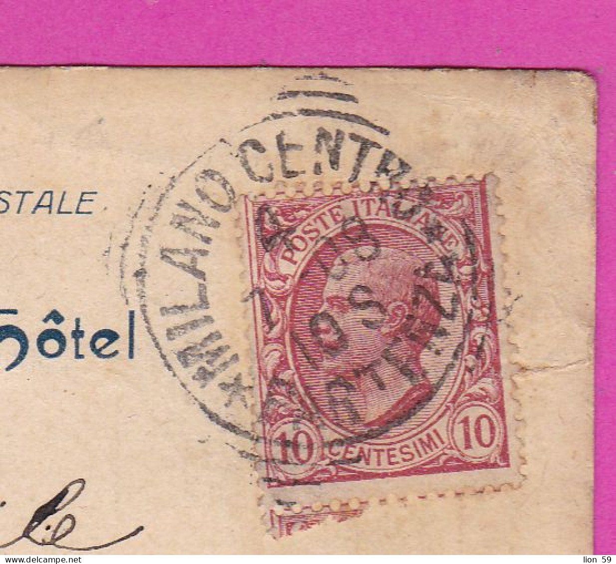 294082 / Italy - MILANO - Corso Hotel Memes Maisons : Modern Hotel Roma Grand Hotel Rimini Cafe Biffi PC 1908 USED - Poststempel