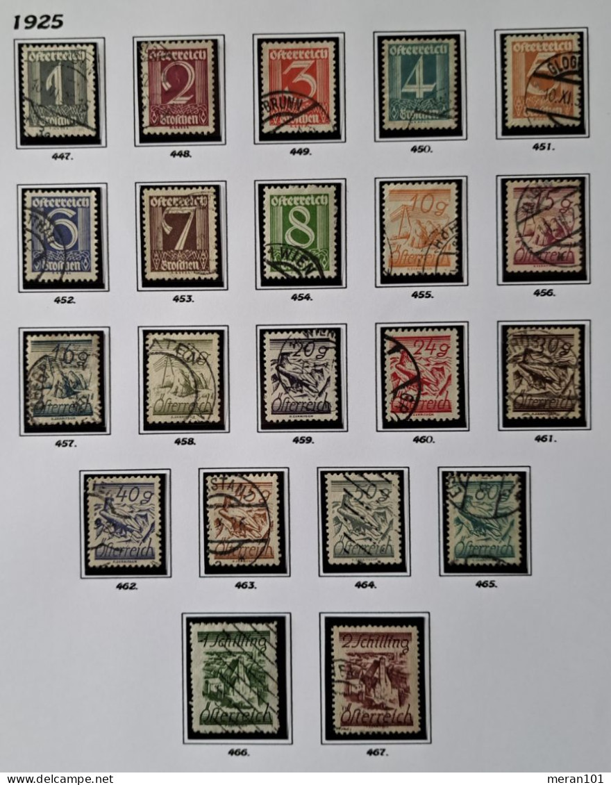 Österreich 1925/1927, Mi 447-67 Gestempelt "Ziffernserie" - Gebraucht